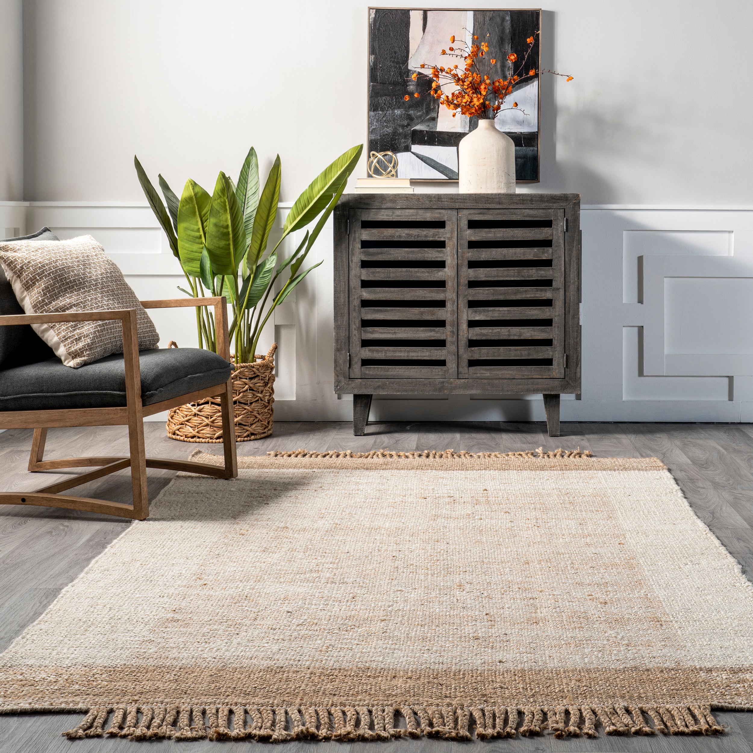 Fletcher Casual Jute Middle Tassel Area Rug - Image 8
