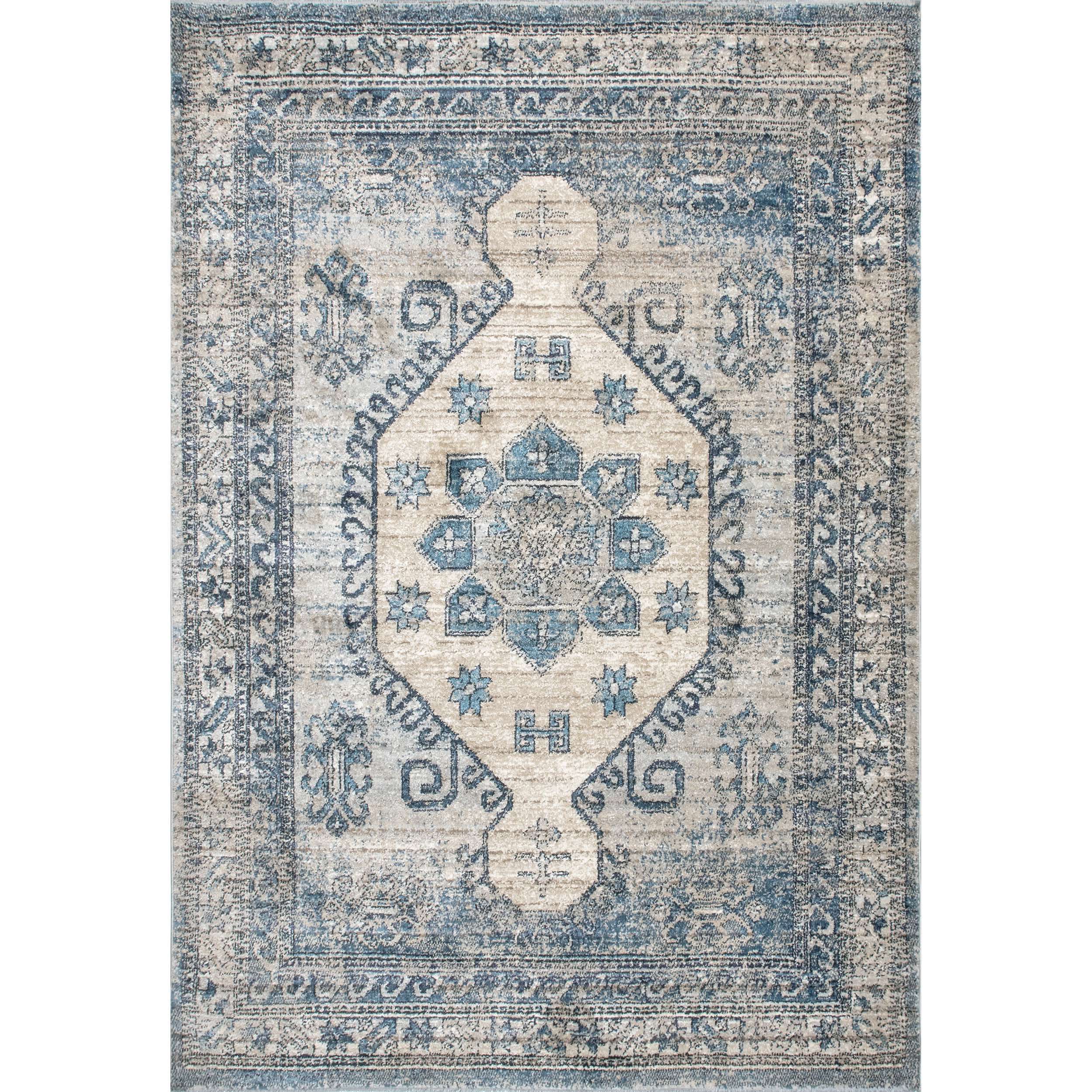 Alexis Vintage Distressed Medallion Area Rug