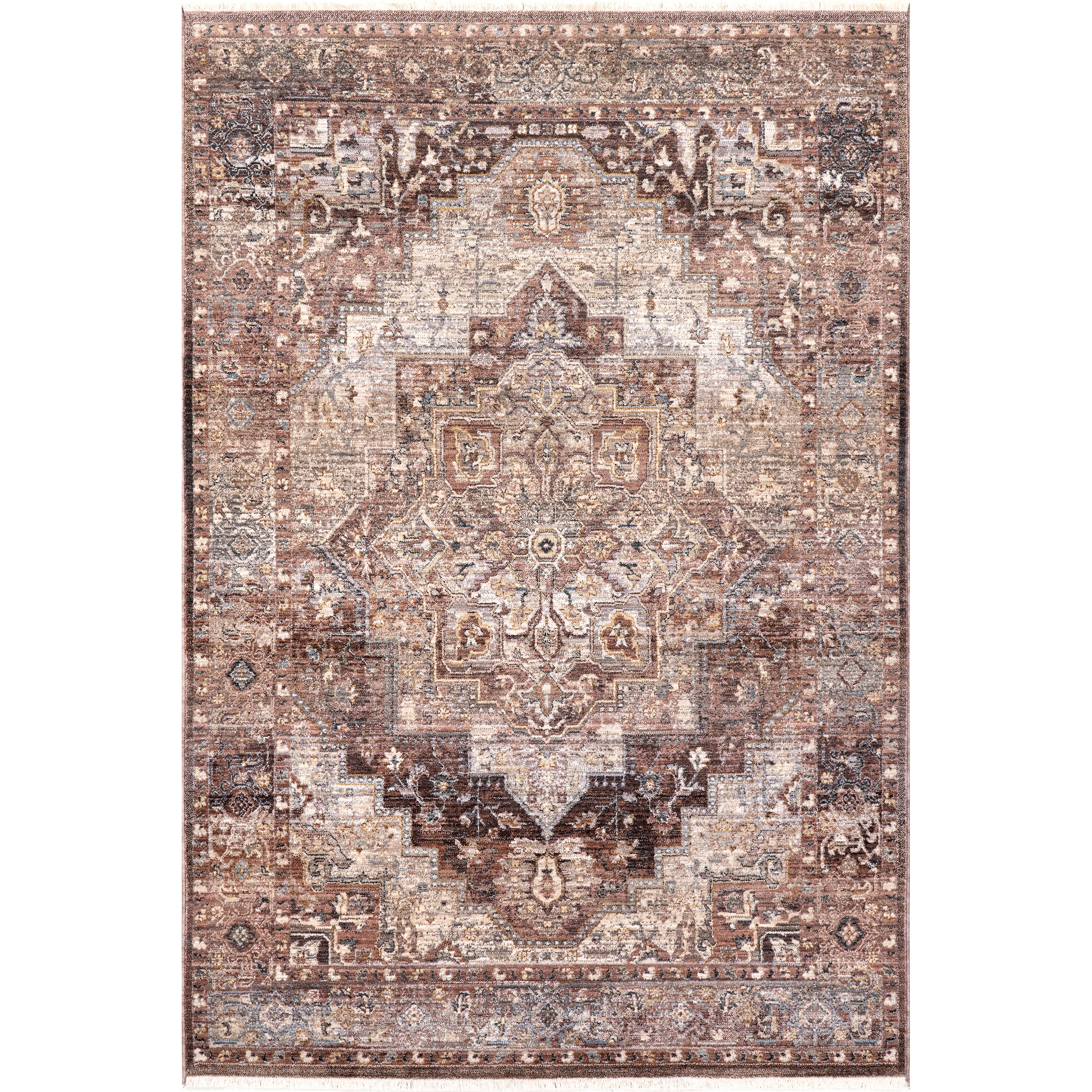 Philippa Traditional Medallion Fringe Area Rug
