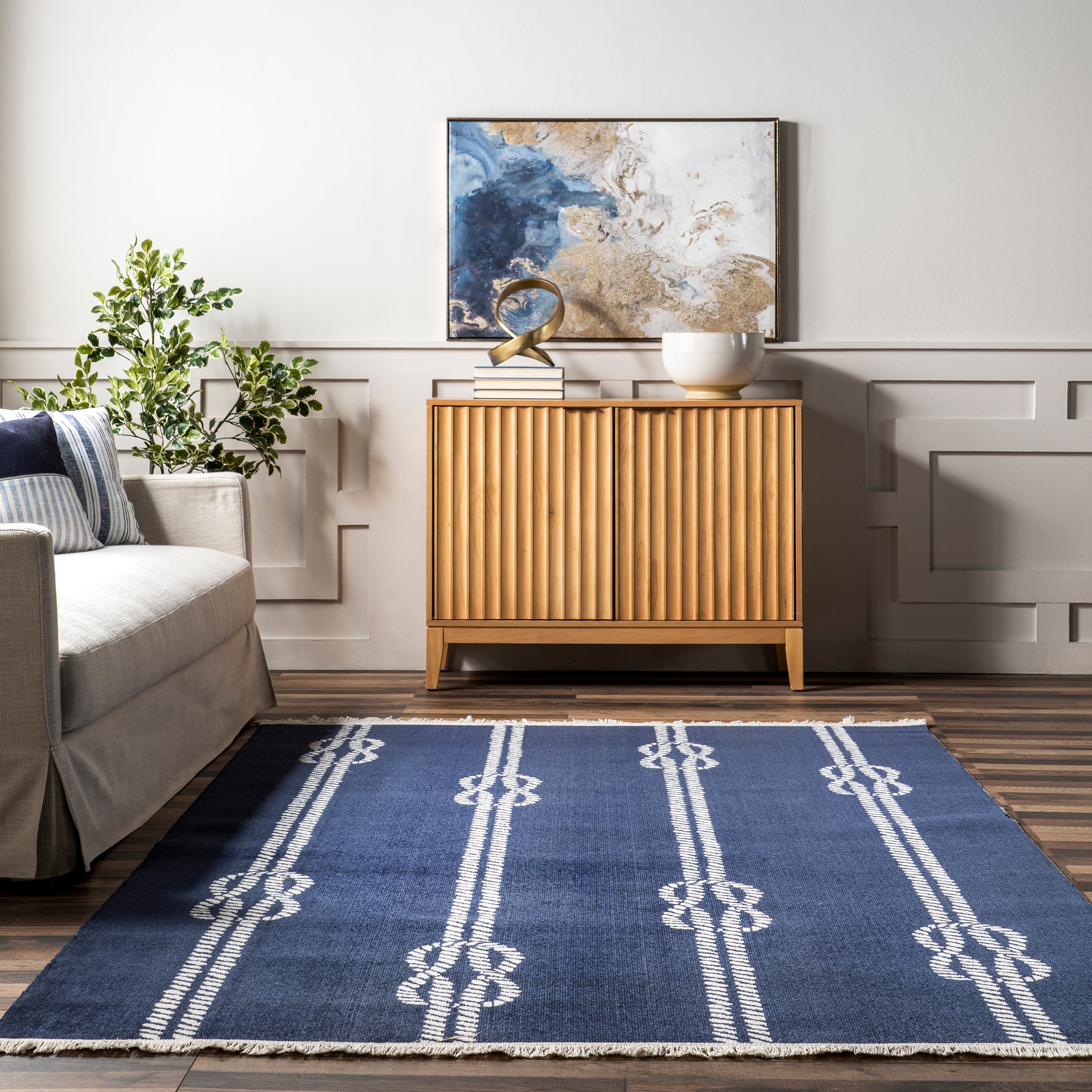 Ida Coastal Ropes Indoor/Outdoor Fringe Area Rug - Image 8