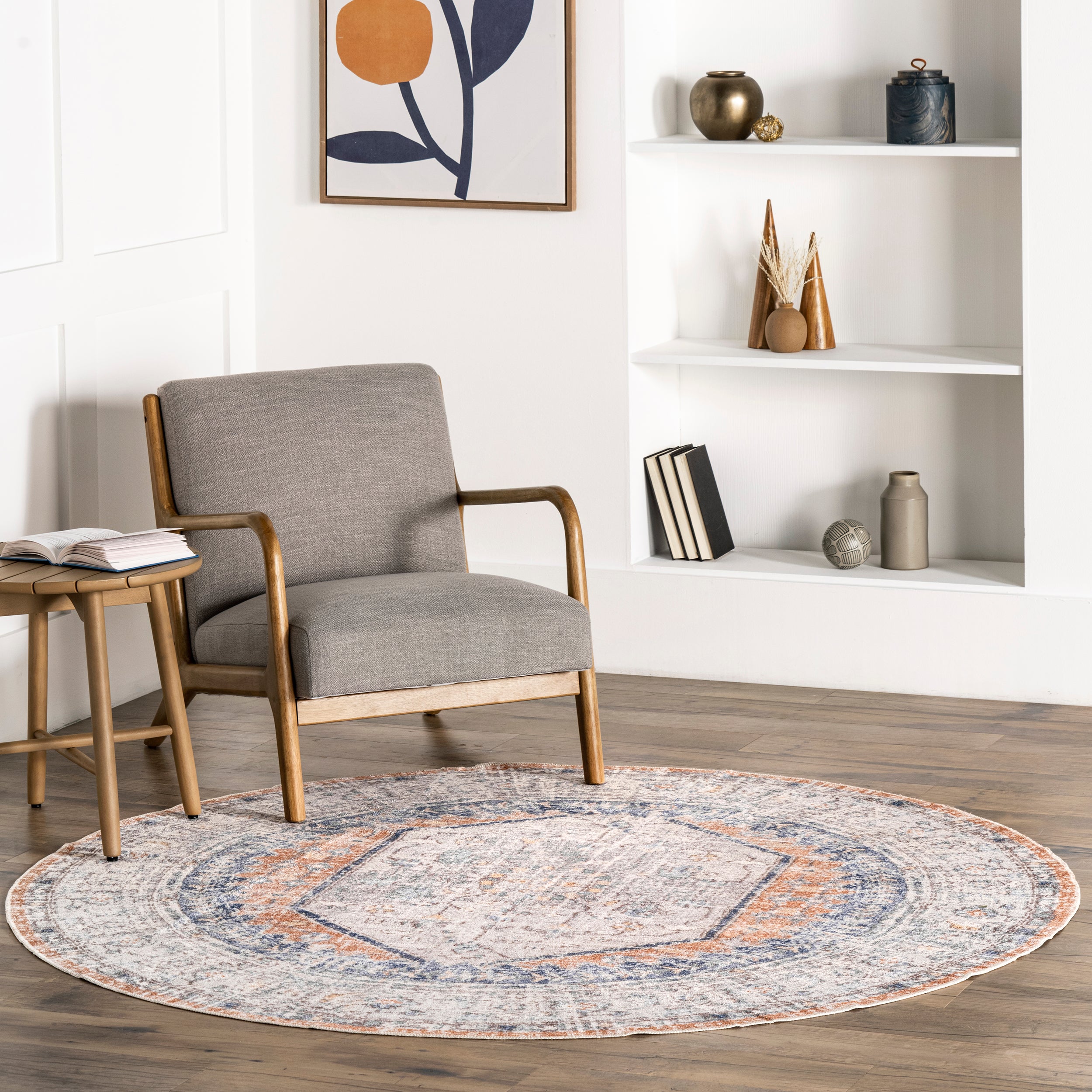 Jacquie Machine Washable Vintage Floral Area Rug - Image 10