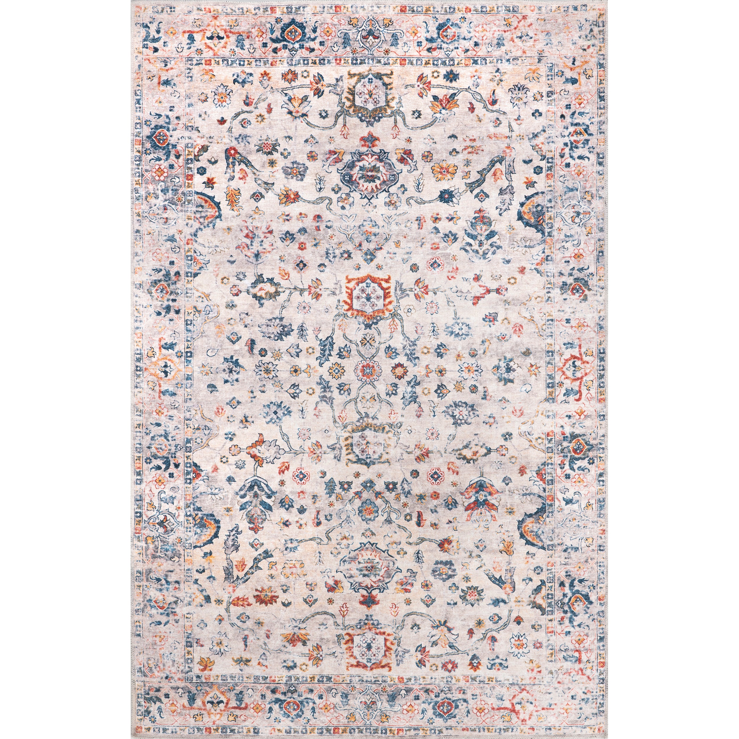 Liza Traditional Faded Cotton Area Rug