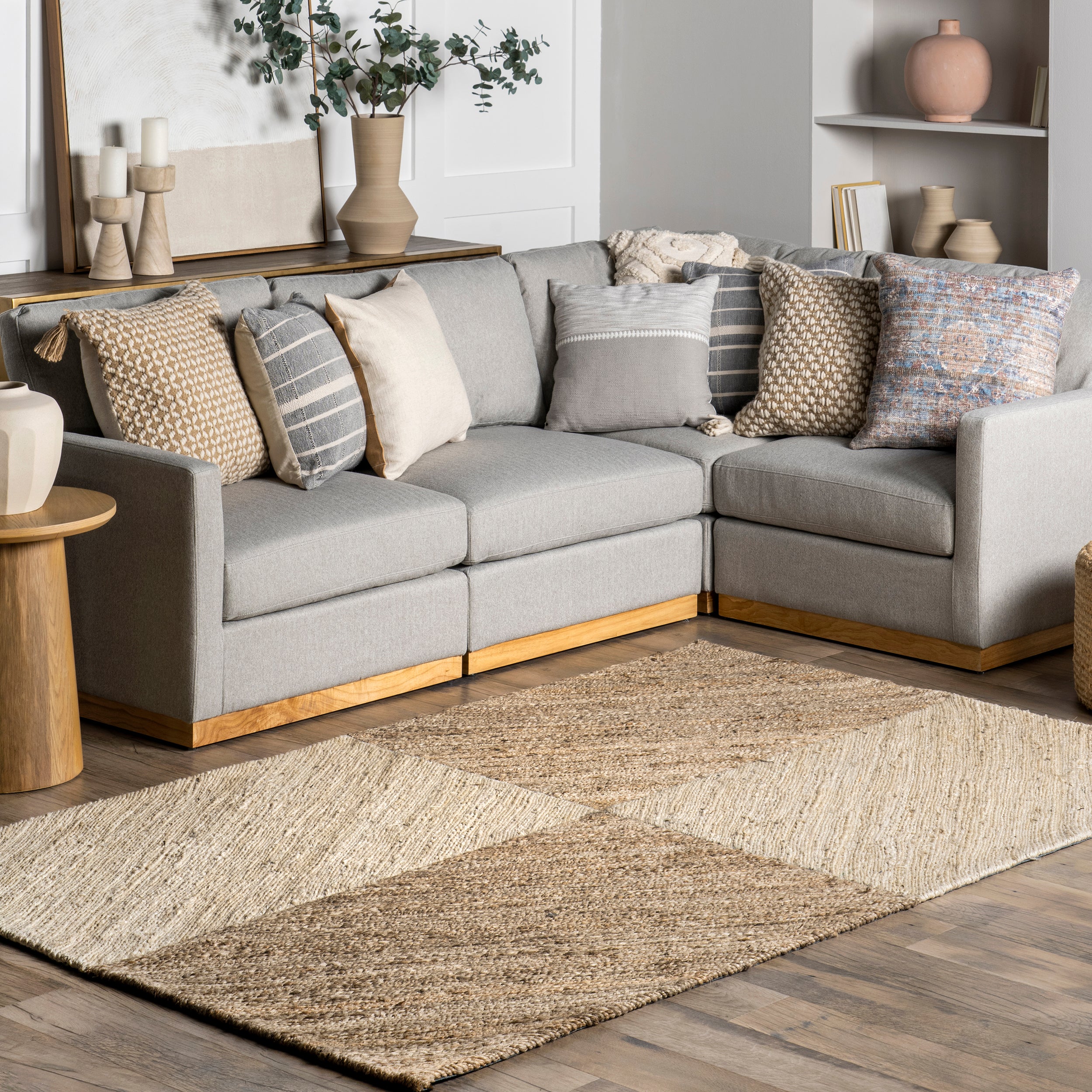 Felicia Coastal Geometric Jute Area Rug - Image 2
