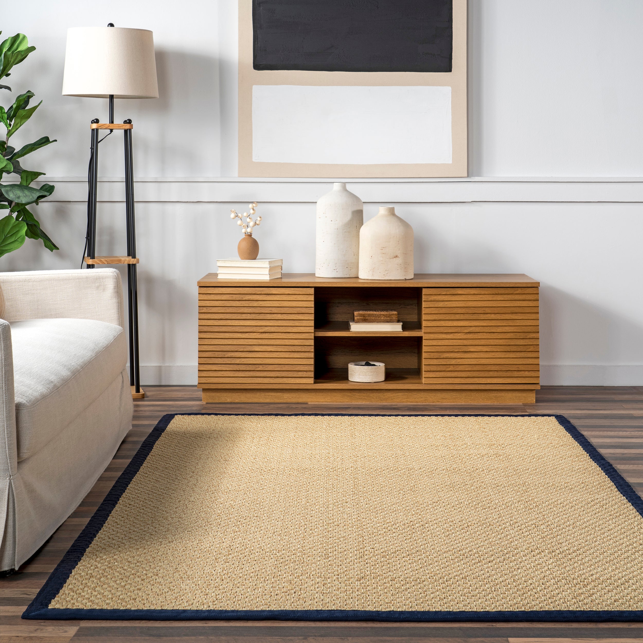 Meena Faux Seagrass Bordered Indoor/Outdoor Area Rug - Image 26