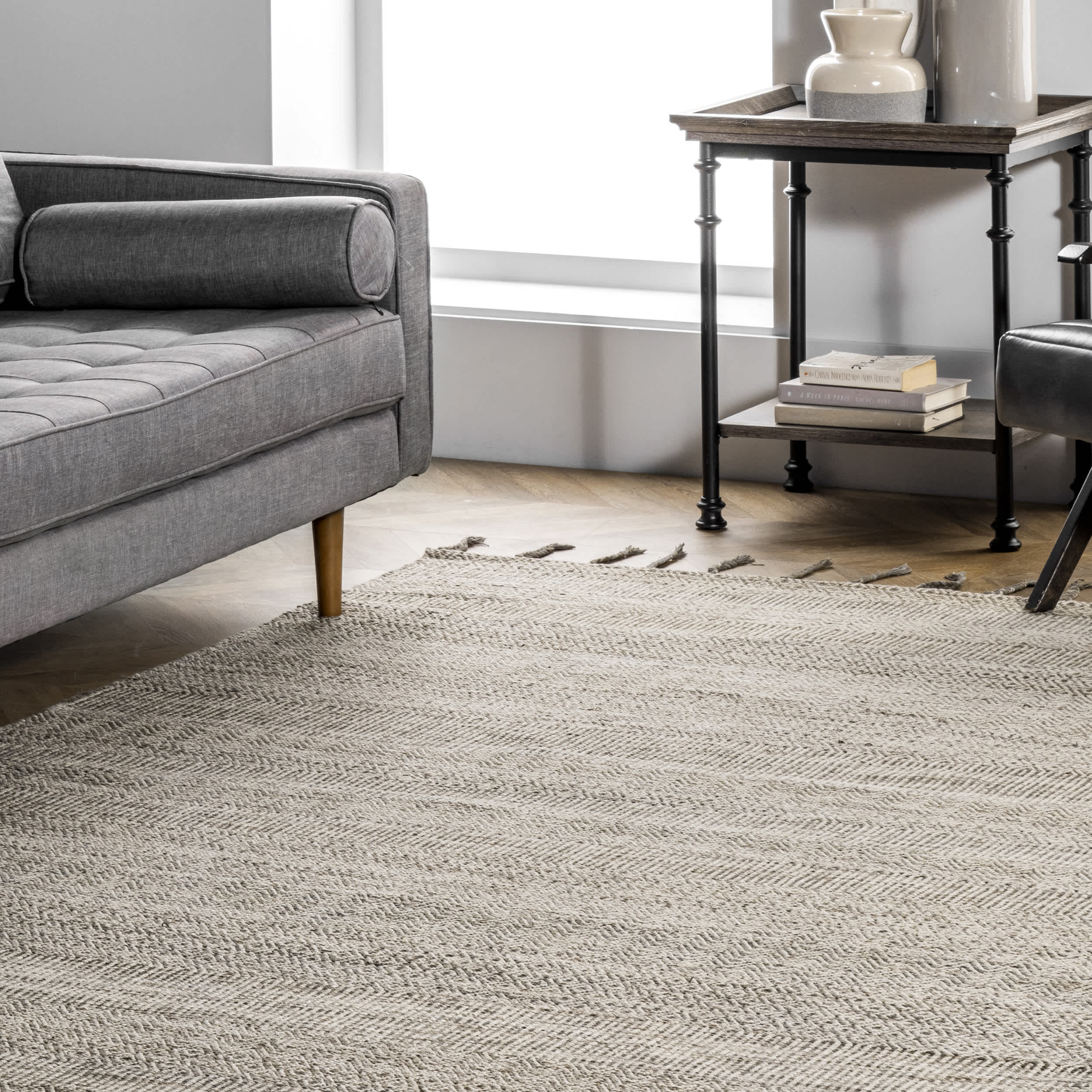 Diem Geometric Cotton Tassel Area Rug - Image 19