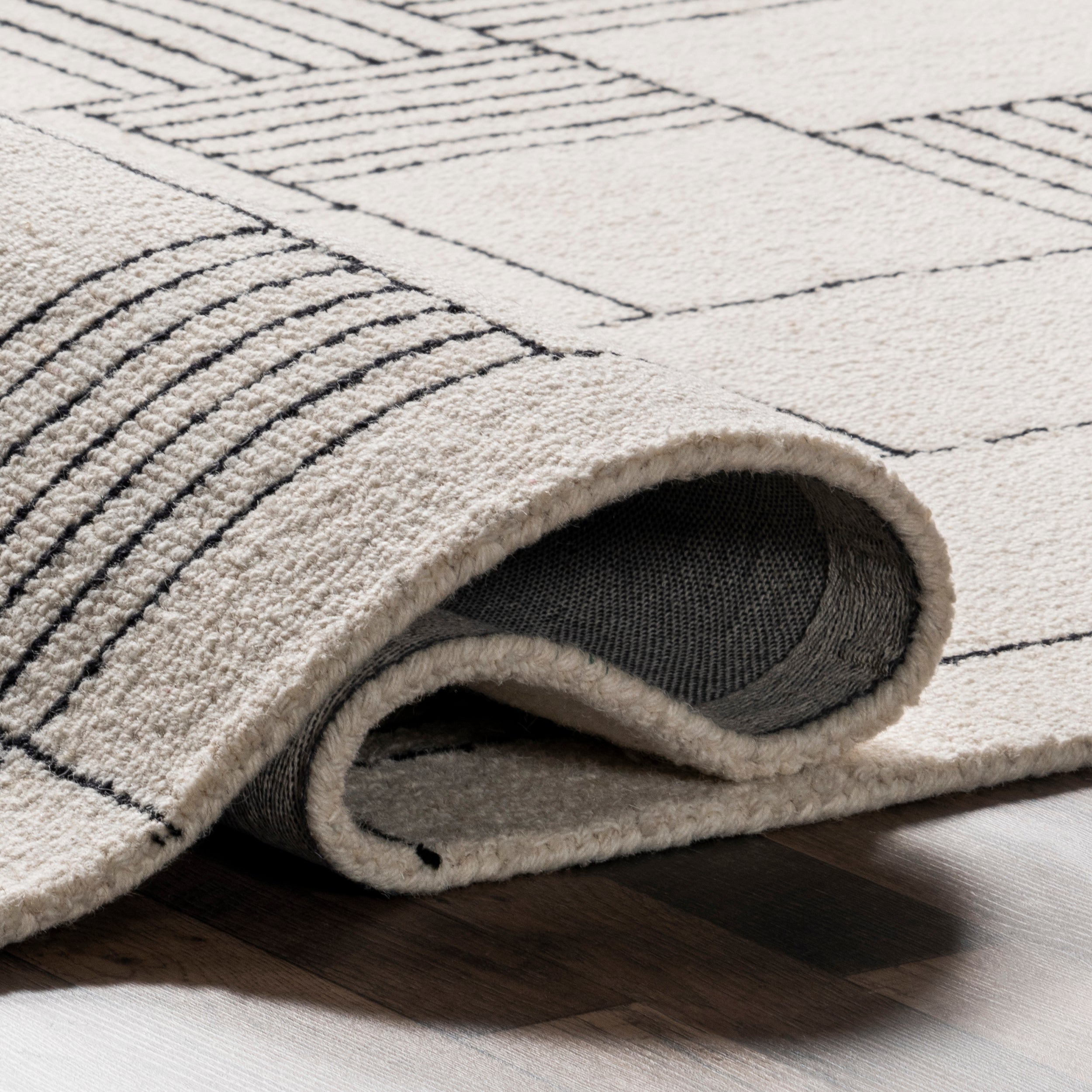 Danika Abstract Checkered Wool Area Rug - Image 4