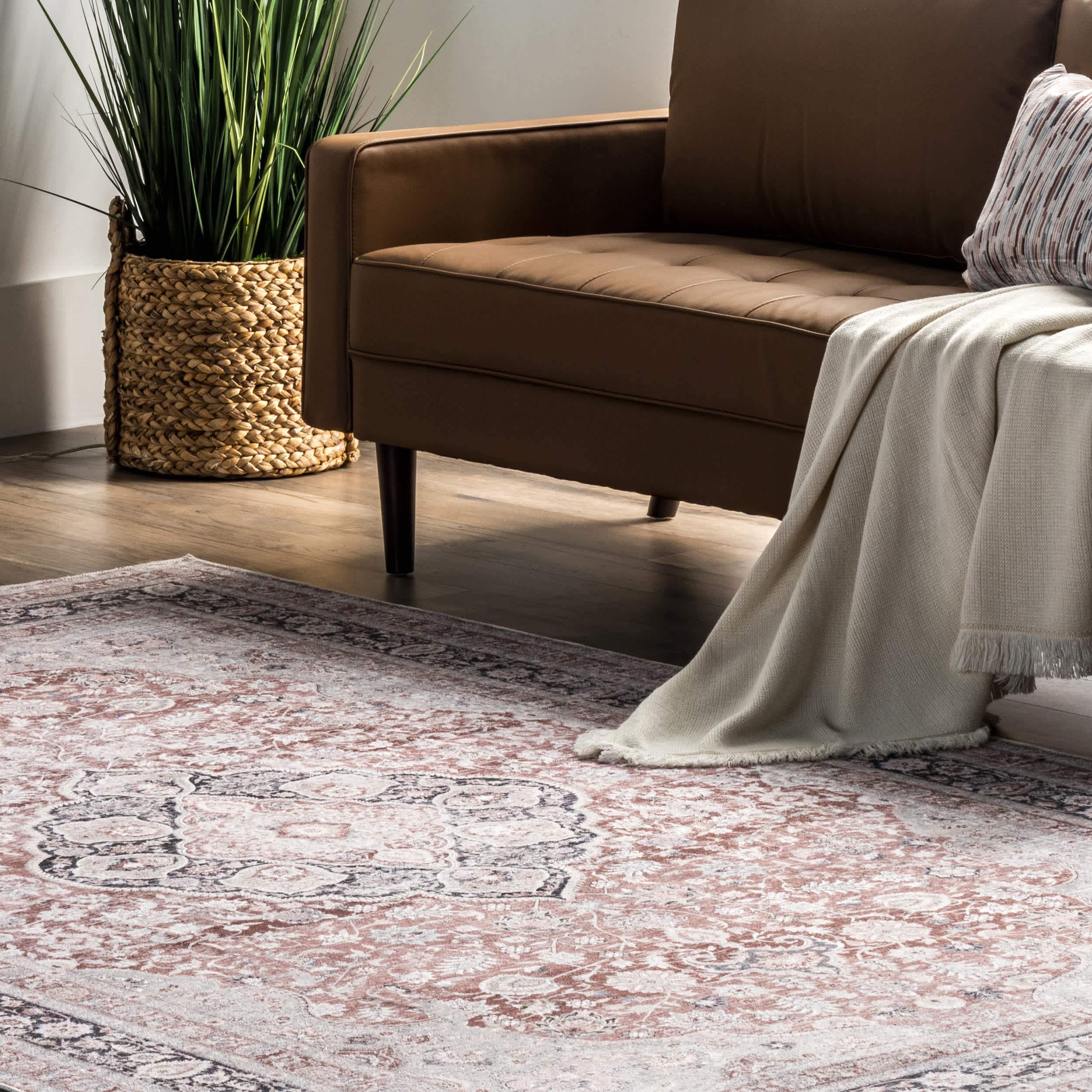 Paulina Machine Washable Traditional Floral Medallion Area Rug - Image 9