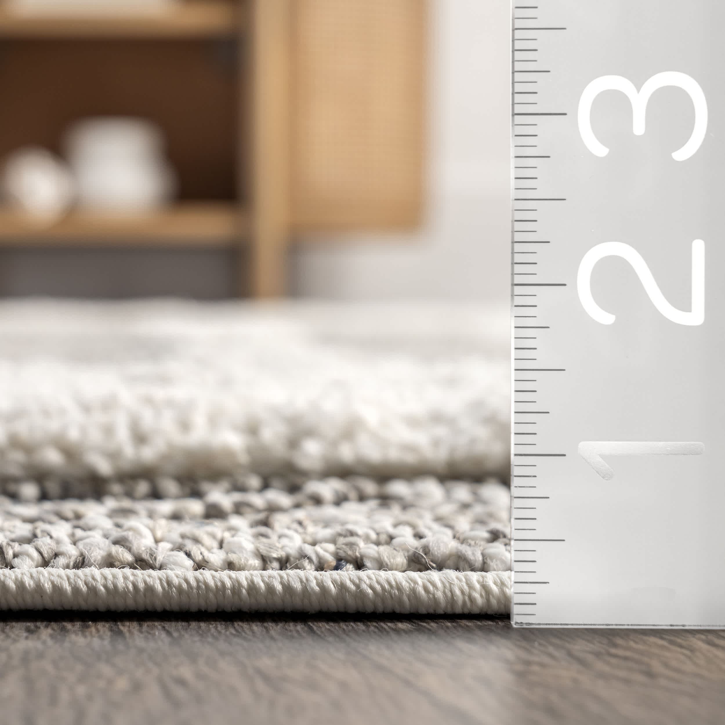 Paola High Low Textured Shaggy Diamond Dotted Area Rug - Image 3