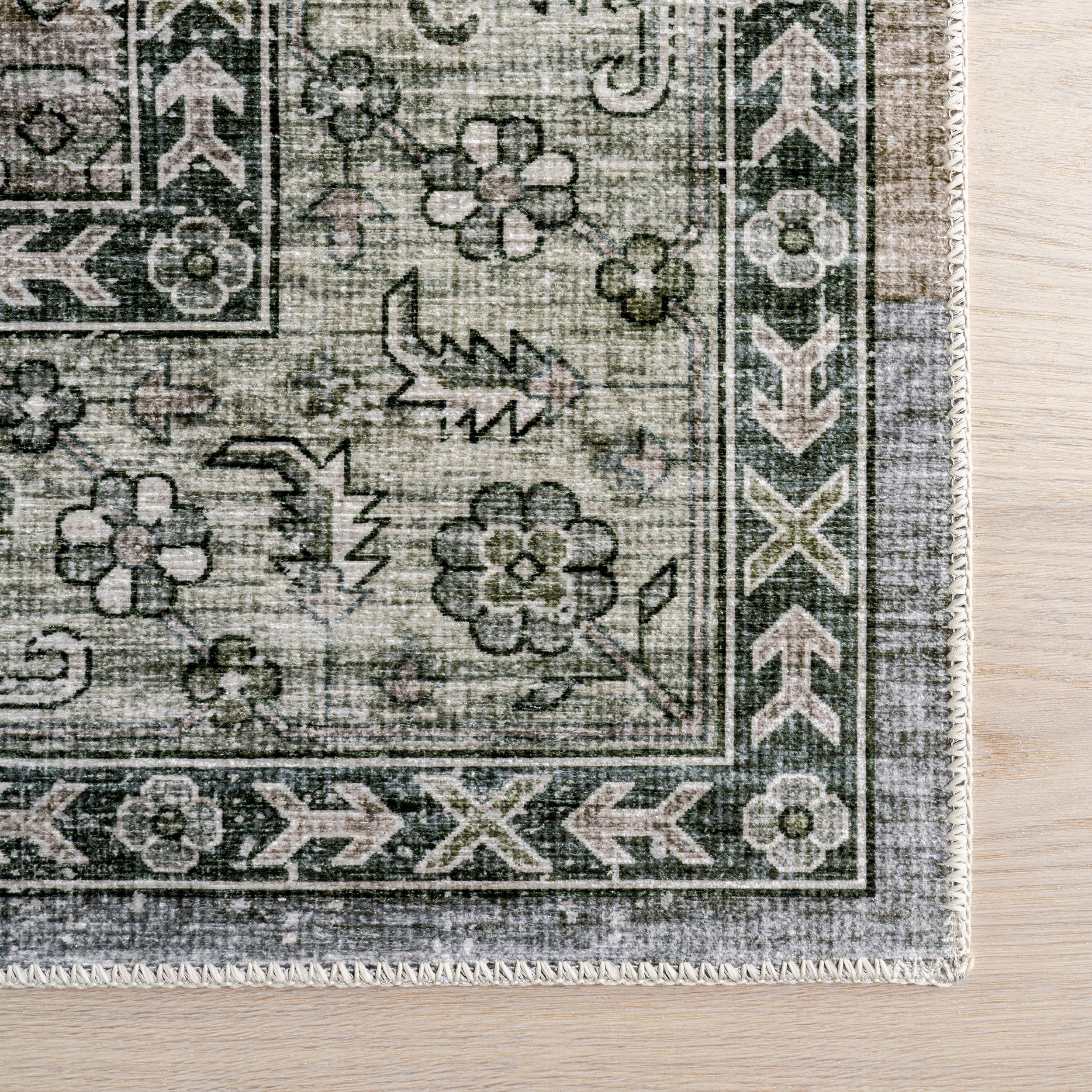Rania SplashGuard Medallion Machine Washable Area Rug - Image 25