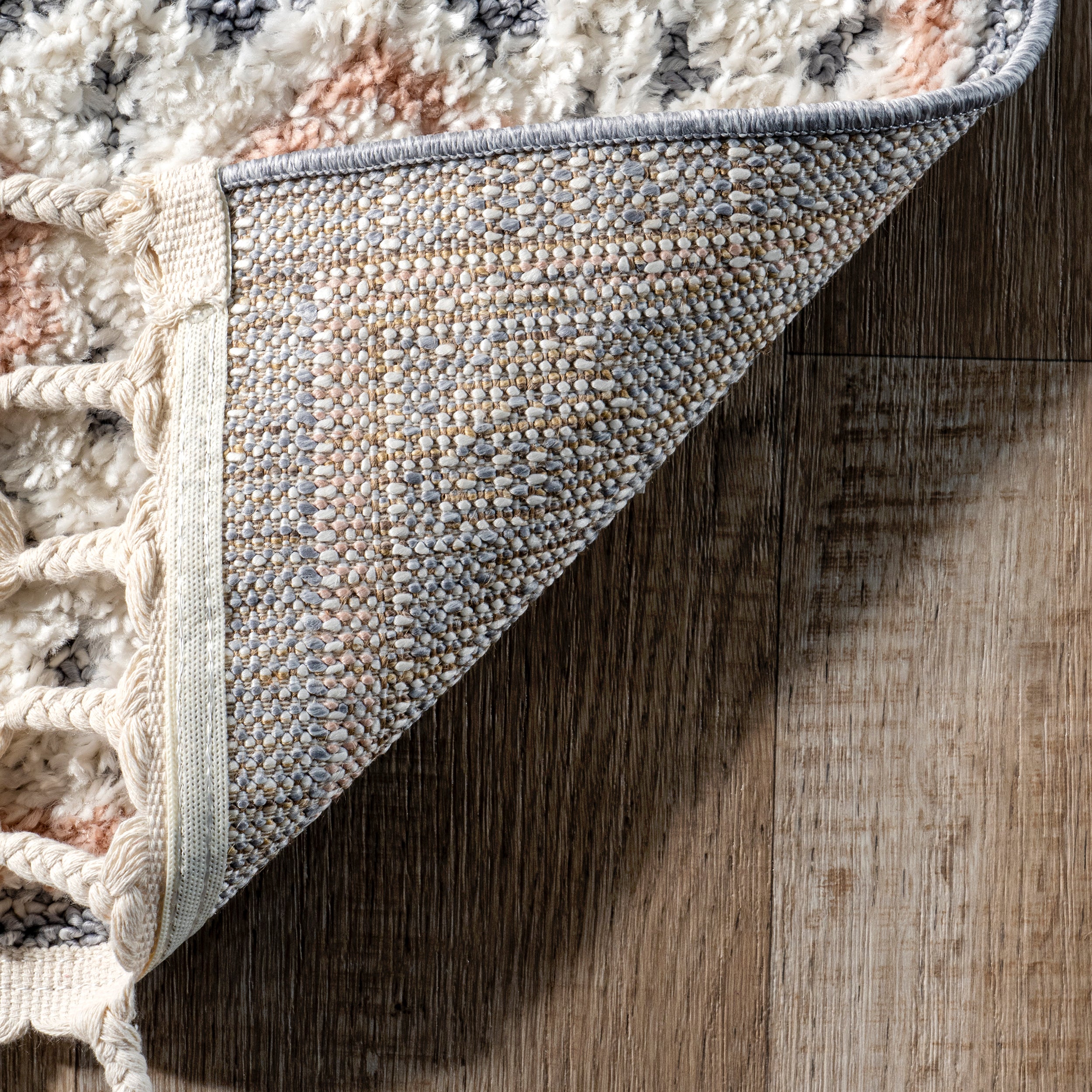 Acacia Raised Diamond Tasseled Area Rug - Image 7