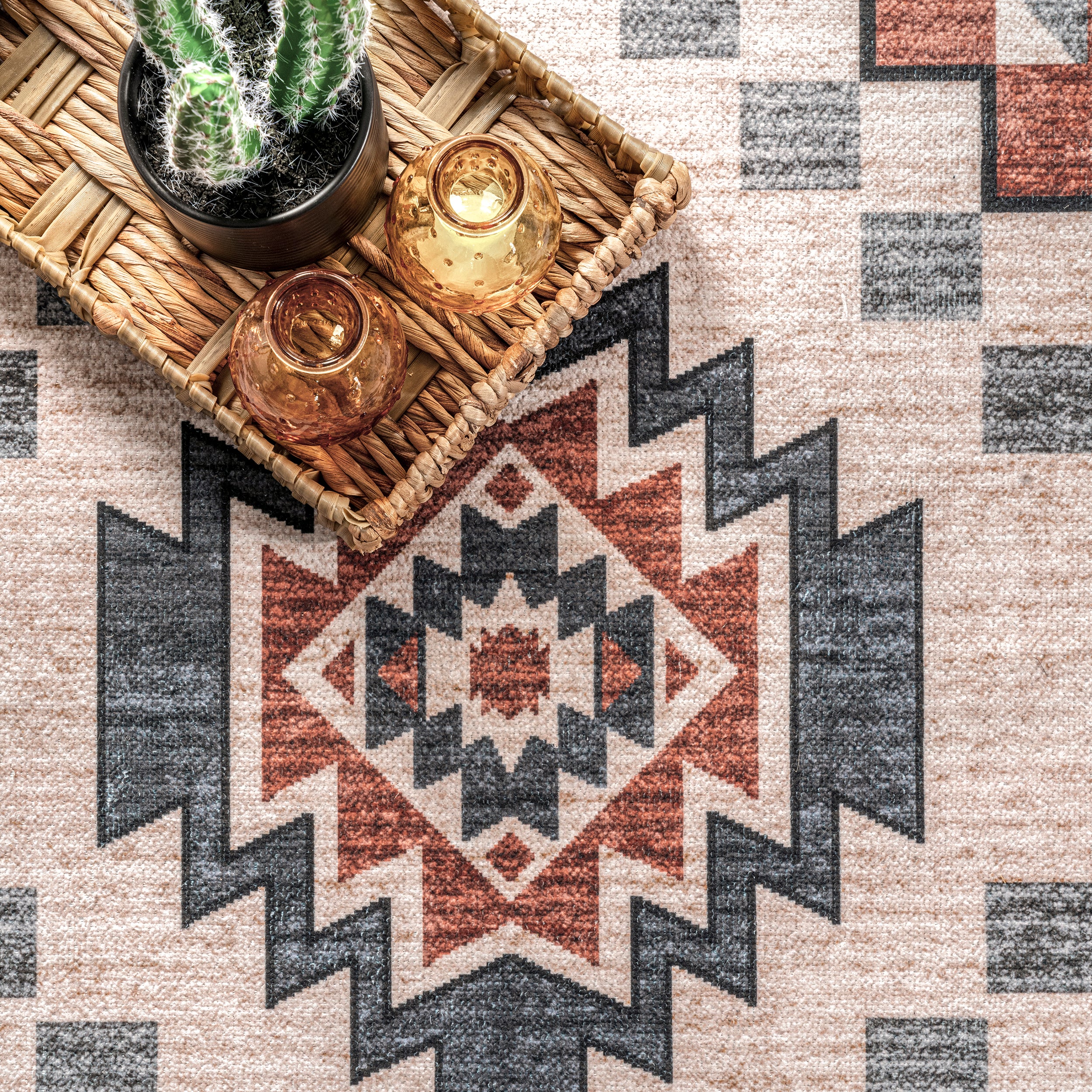 Leighton Machine Washable Southwestern Medallion Area Rug - Image 6