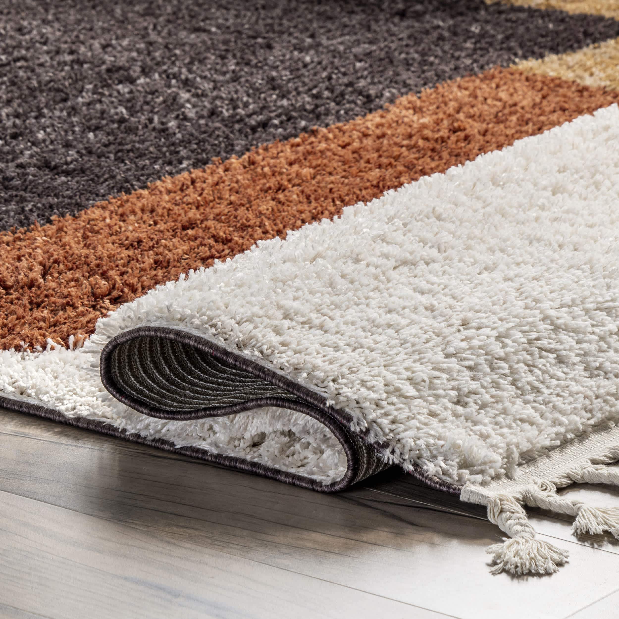 Kaylie Shaggy Modern Geometric Tassel Area Rug - Image 4