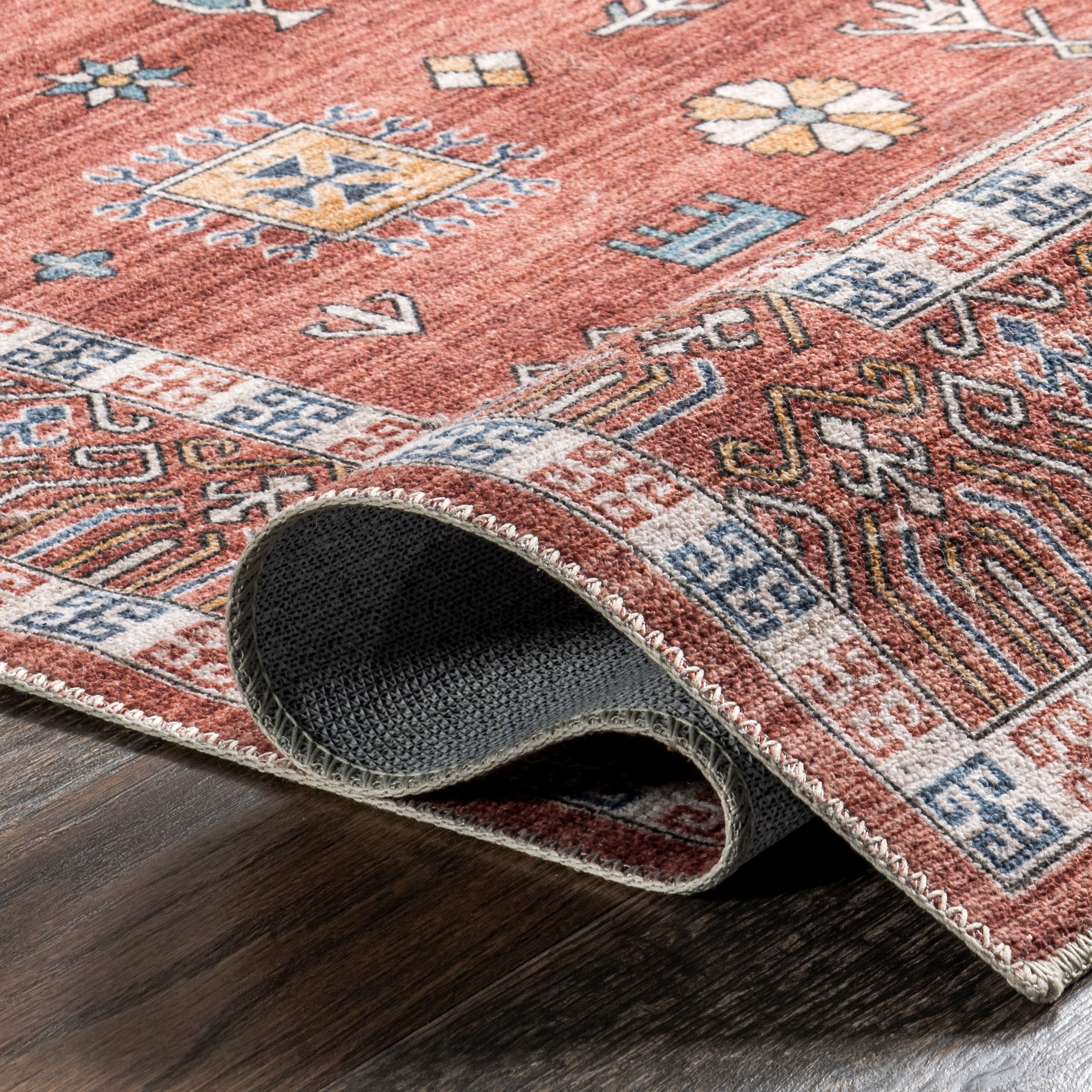 Tama Circle Medallion Machine Washable Area Rug - Image 14