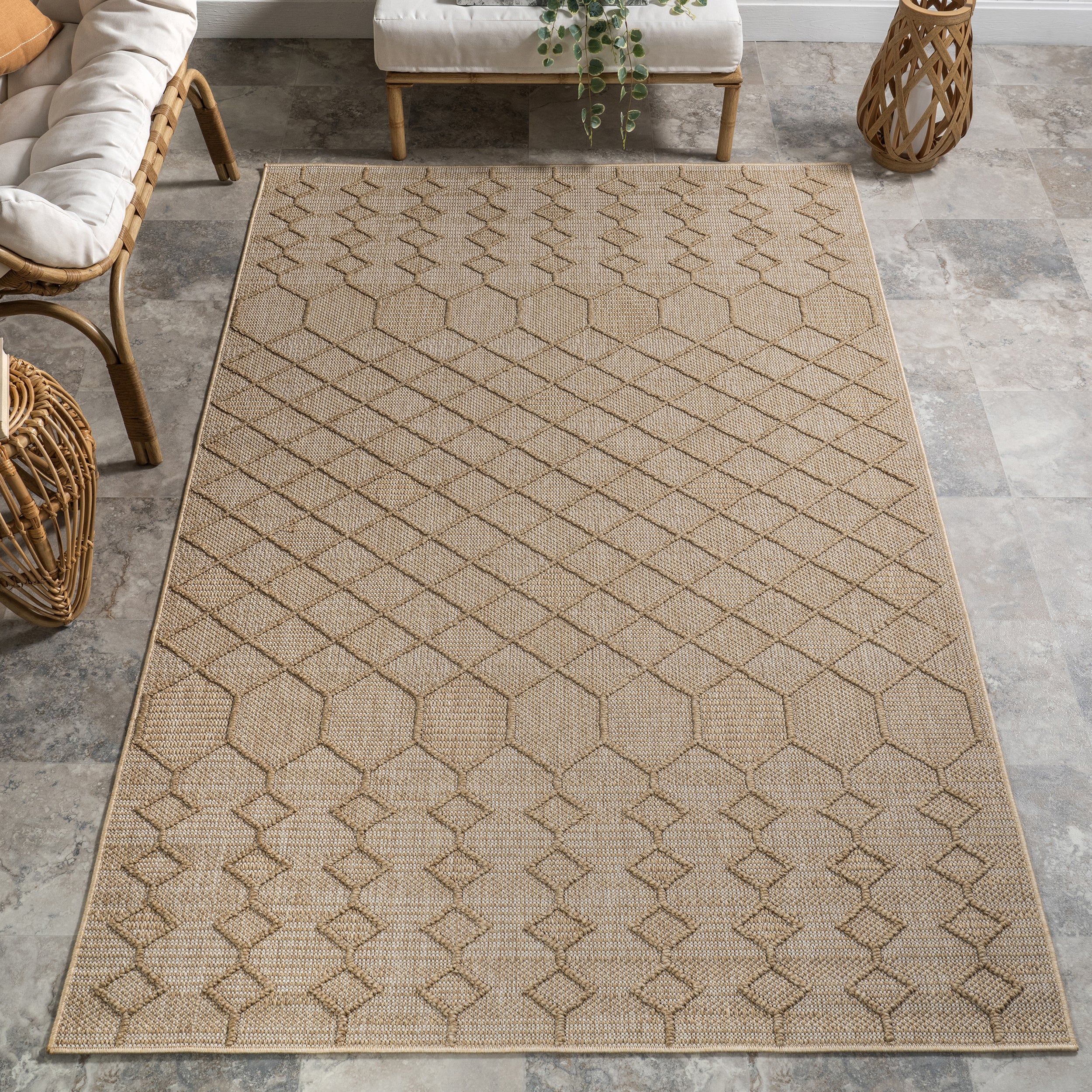 Malina Geometric Indoor/Outdoor Area Rug - Image 2