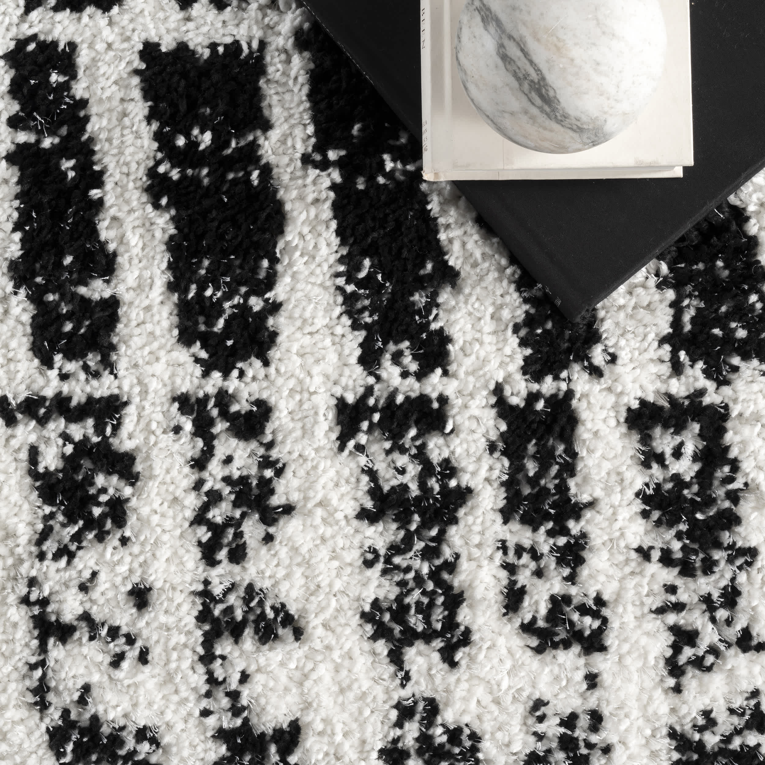 Zoey Distressed Dash Shag Area Rug - Image 6