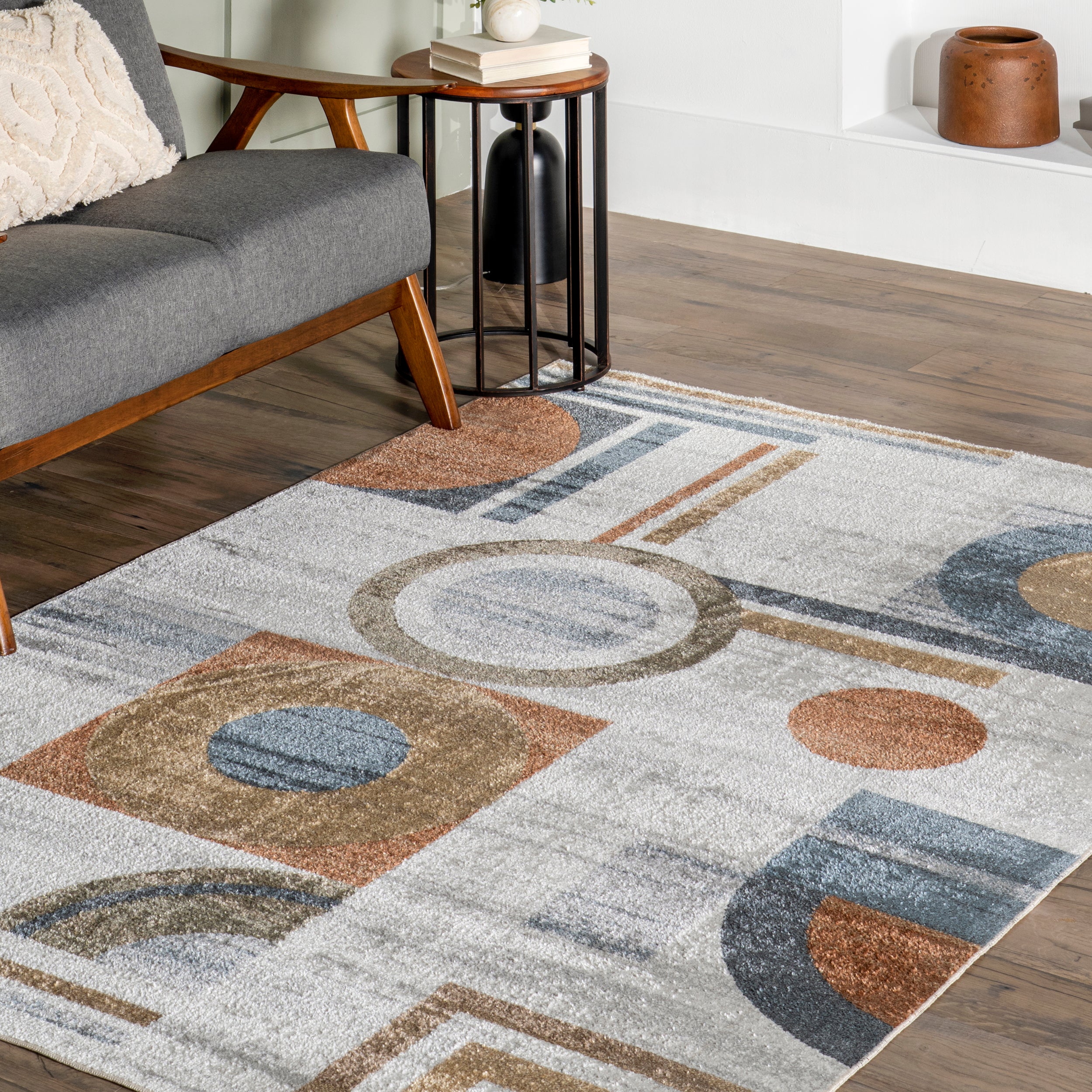 Brodee Abstract Retro Machine Washable Area Rug - Image 9