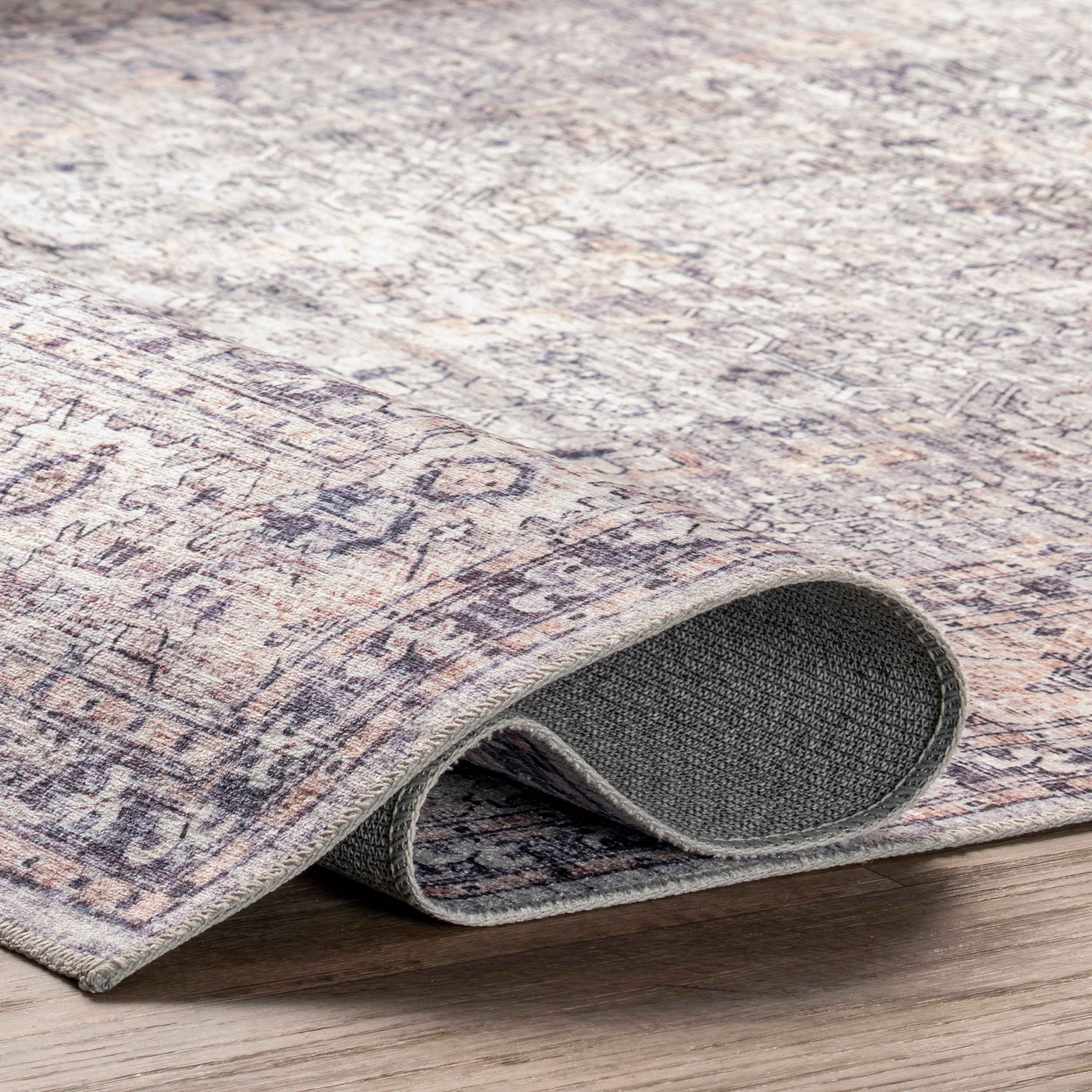 Indy Vintage Stain-Resistant Machine Washable Area Rug - Image 4