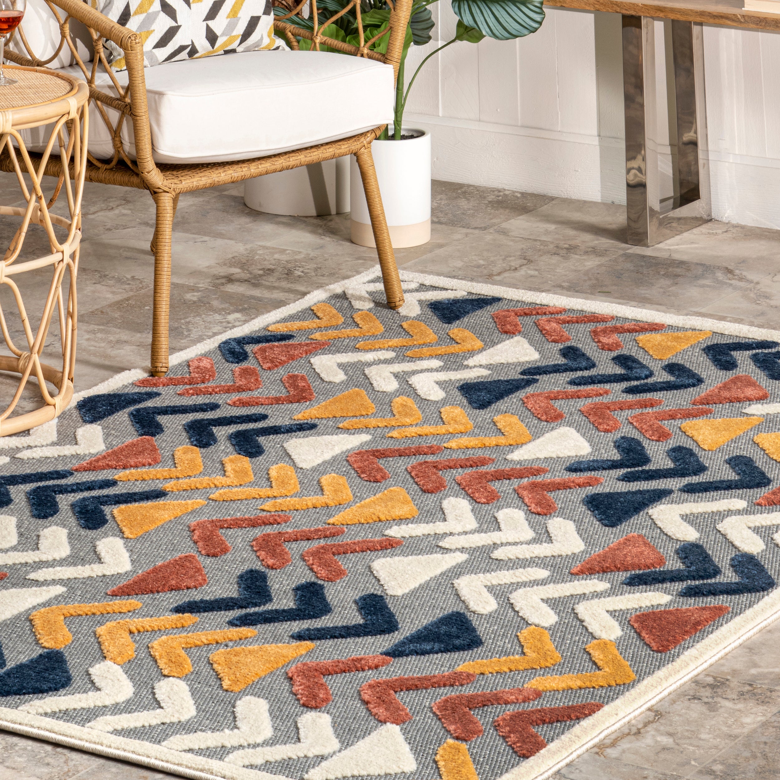 Logan Reverse Arrows Indoor/Outdoor Area rug - Image 9