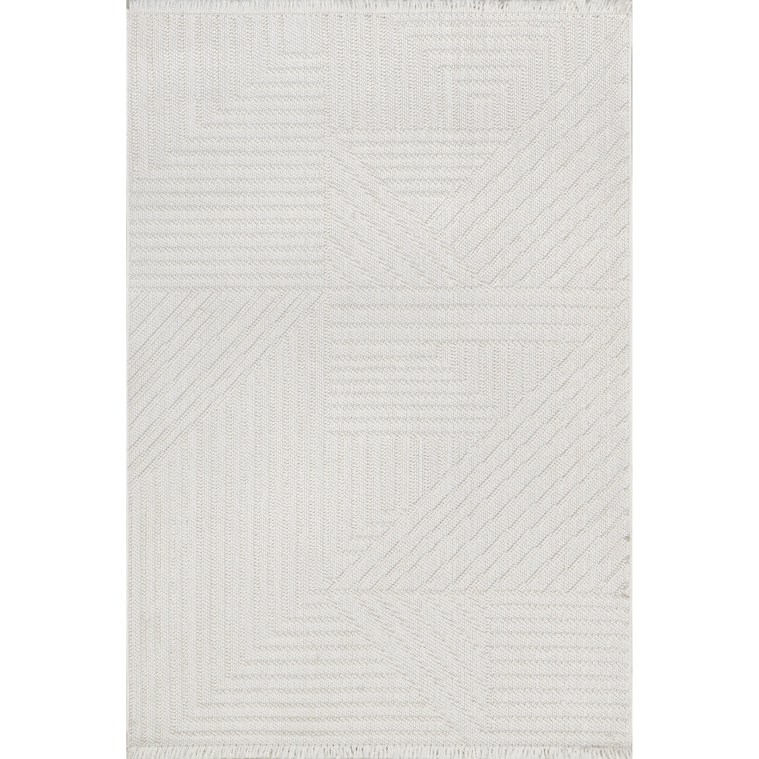 Makena Modern Geometric High-Low Area Rug
