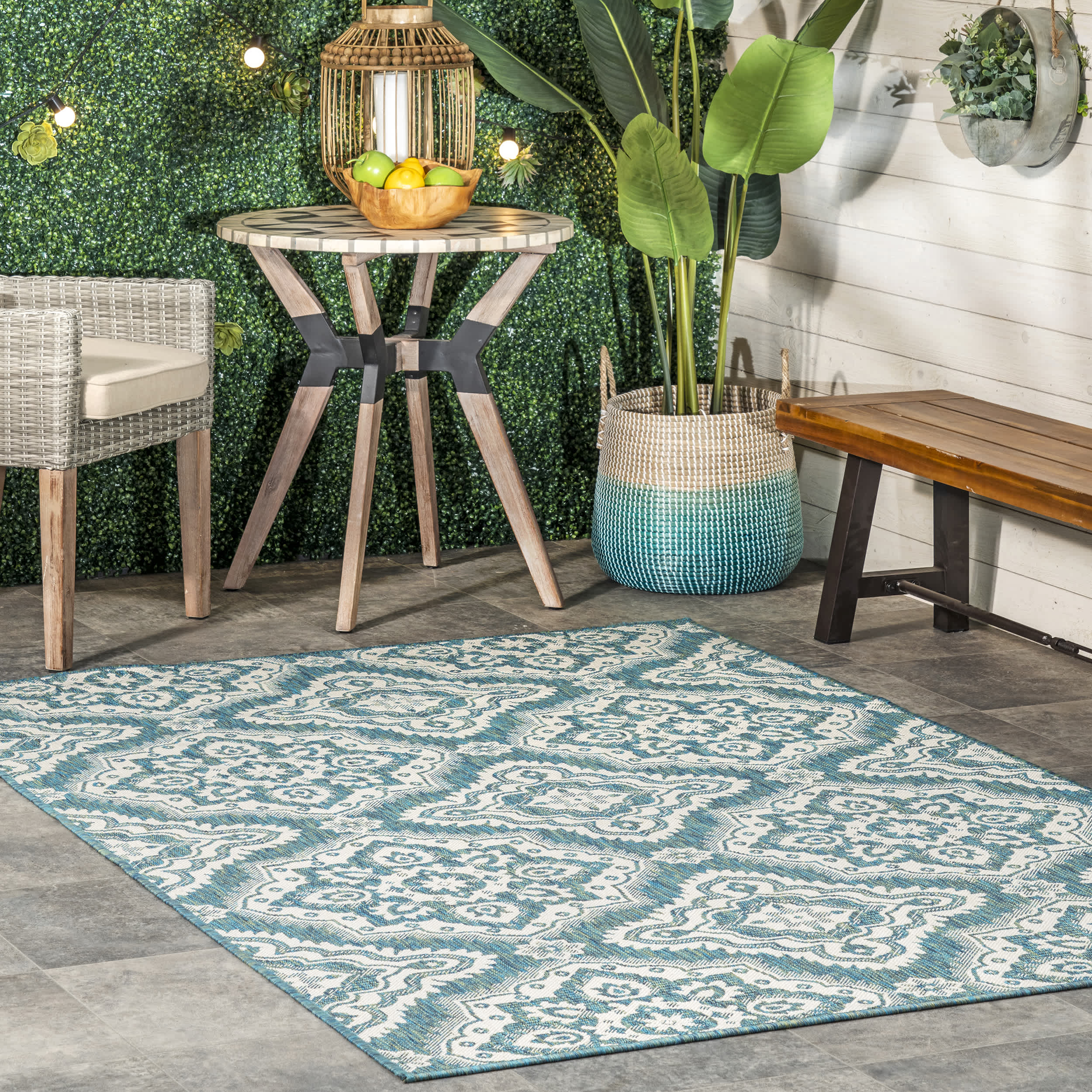 Arna Floral Indoor/Outdoor Area Rug - Image 2