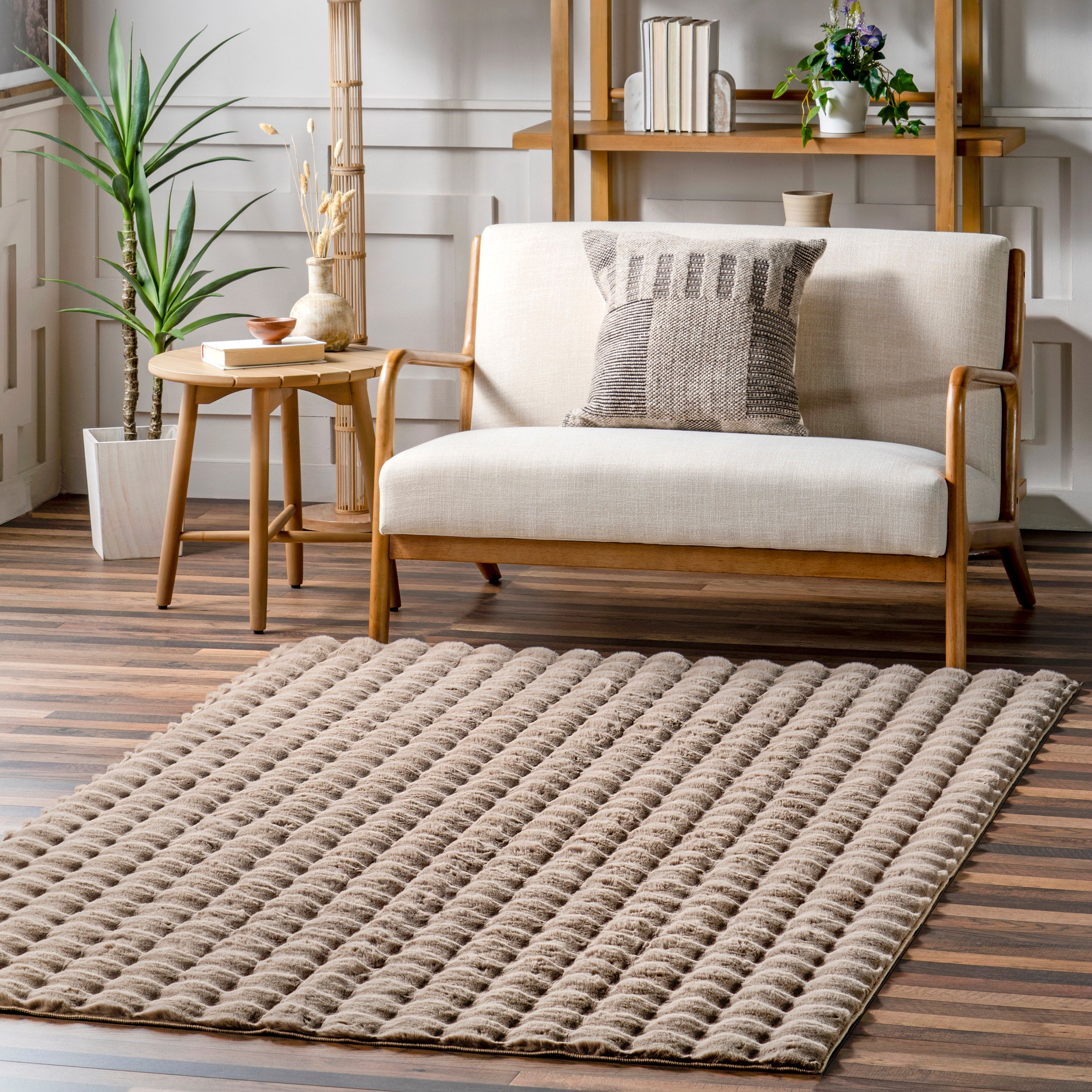 Jeni Solid Faux Rabbit Machine Washable Area Rug - Image 22