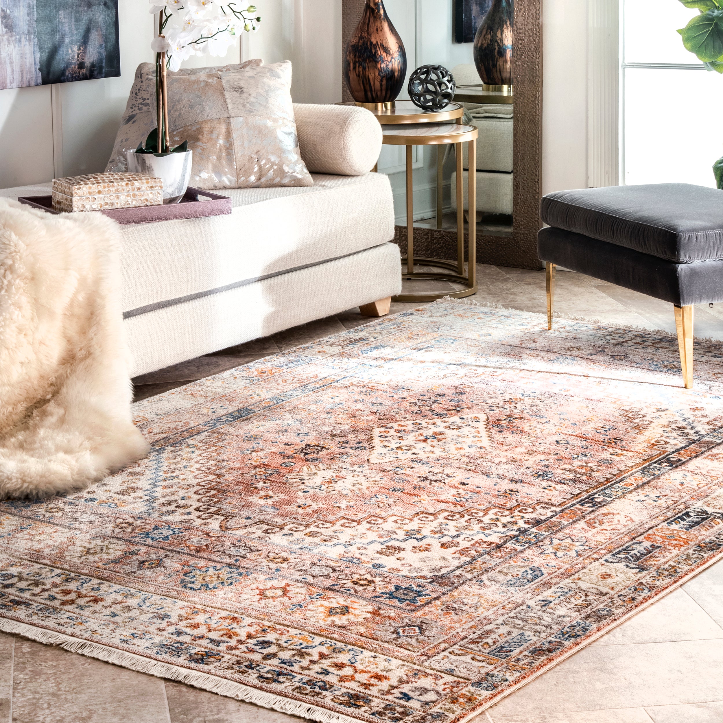 Farley Medallion Fringe Area Rug - Image 24