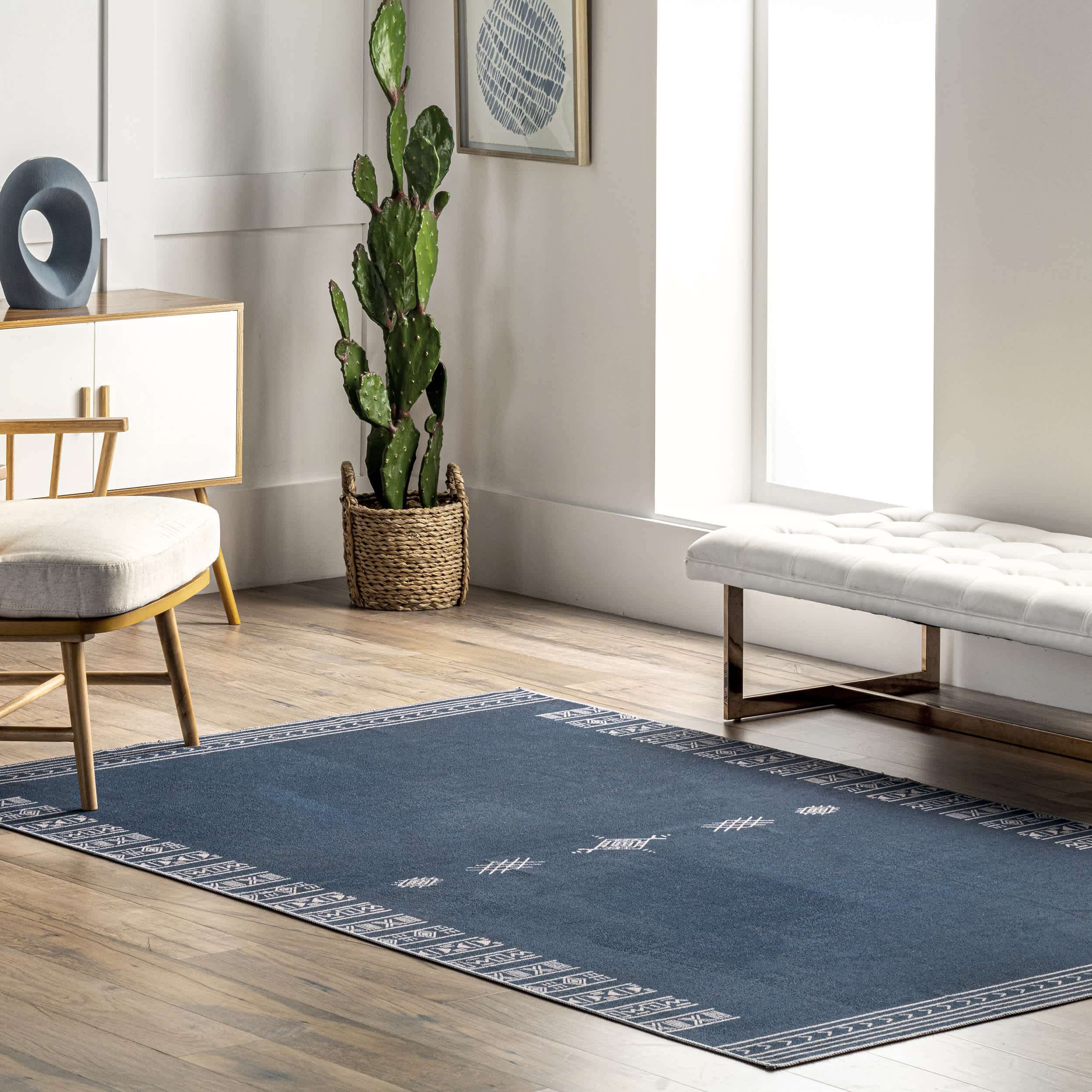 Arina Machine Washable Global Inspired Simplistic Tribal Area Rug - Image 2