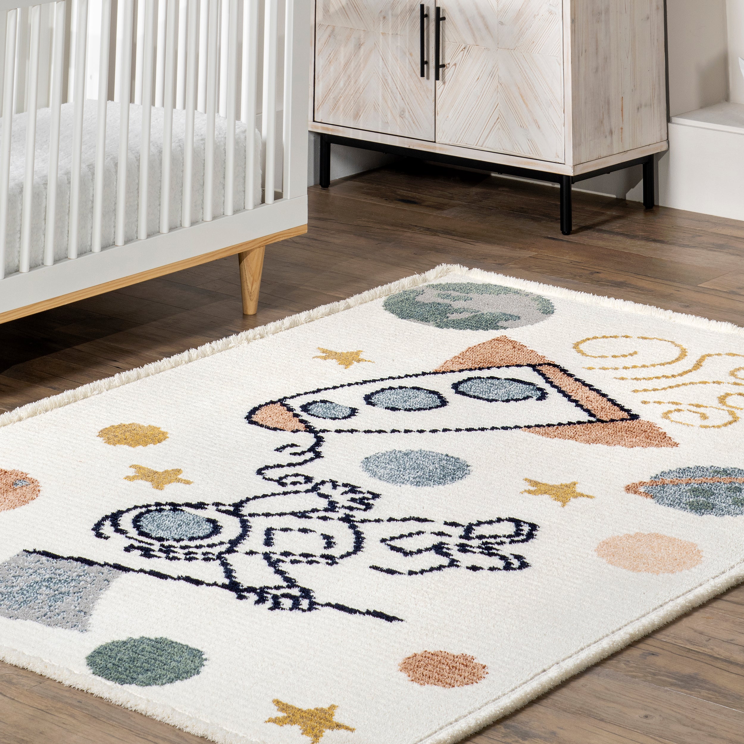 Caree Astronaut Kids Fringe Area Rug - Image 9