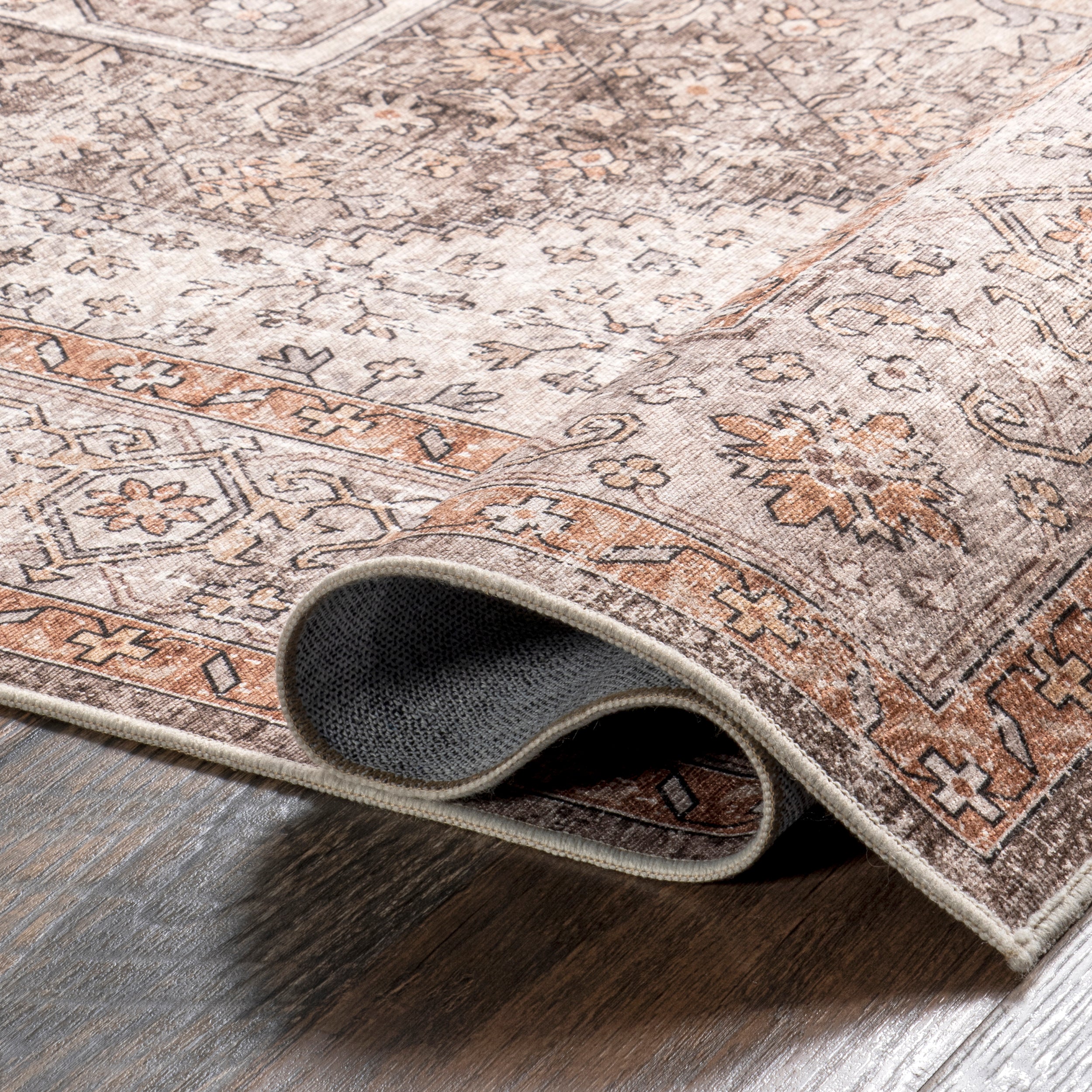 Sanna Distressed Medallion Machine Washable Area Rug - Image 4