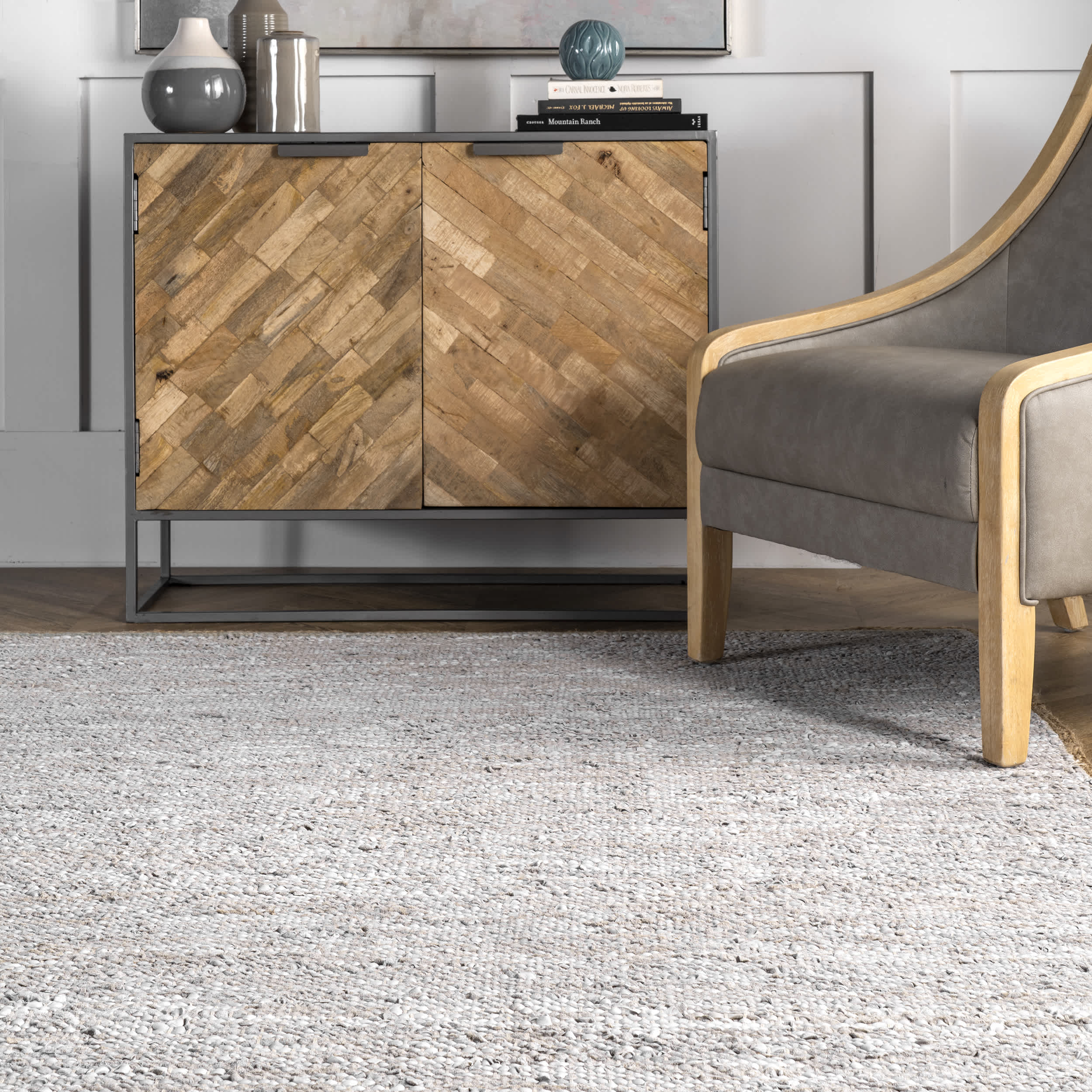Sabby Hand Woven Leather Flatweave Area Rug - Image 30