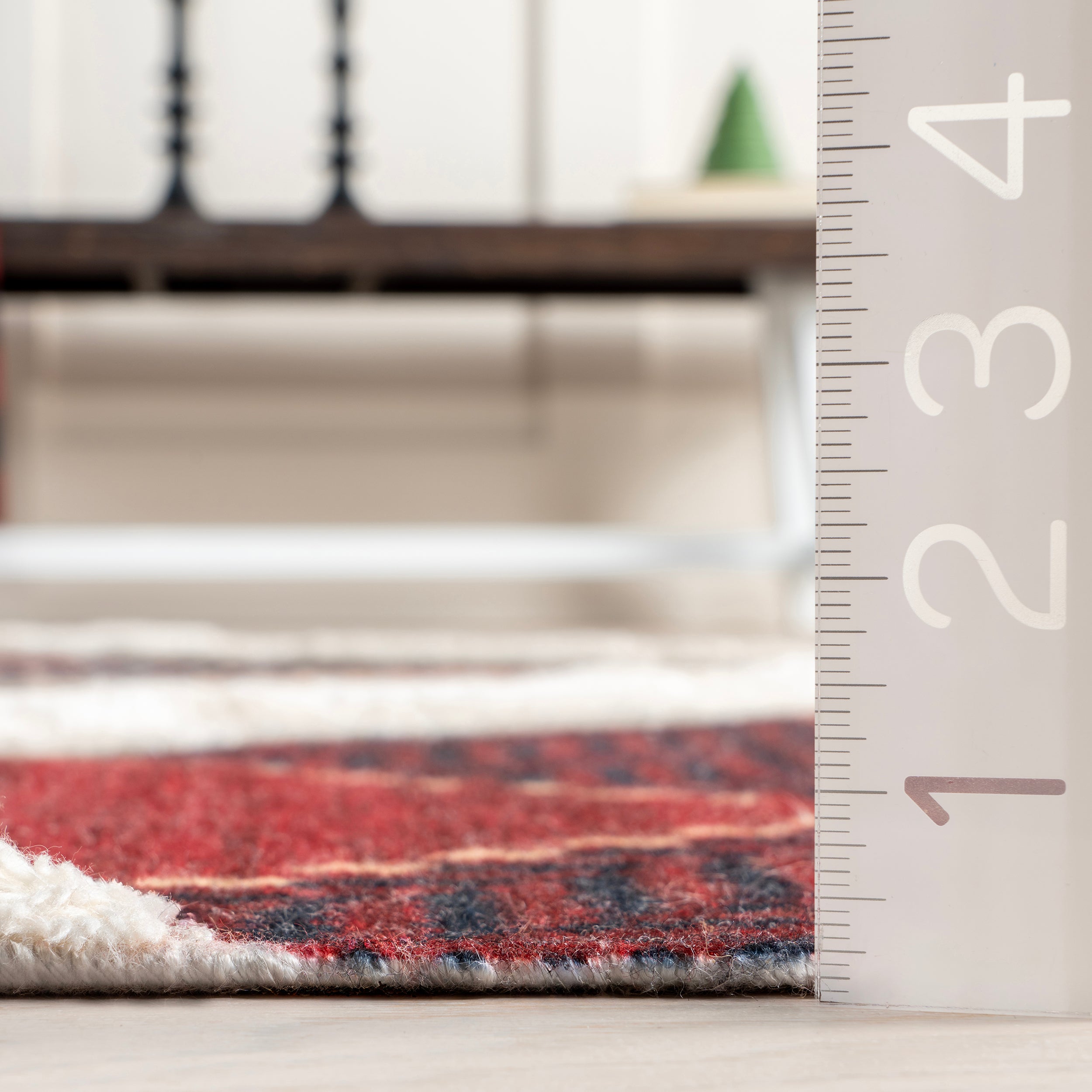 Anastasia High-Low Plaid Area Rug - Image 3