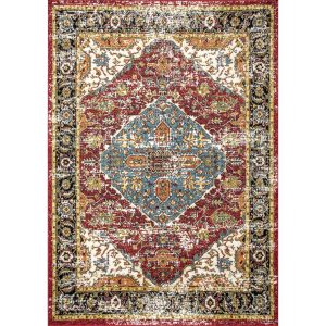 Indoor/Outdoor Transitional Medallion Muriel Area Rug