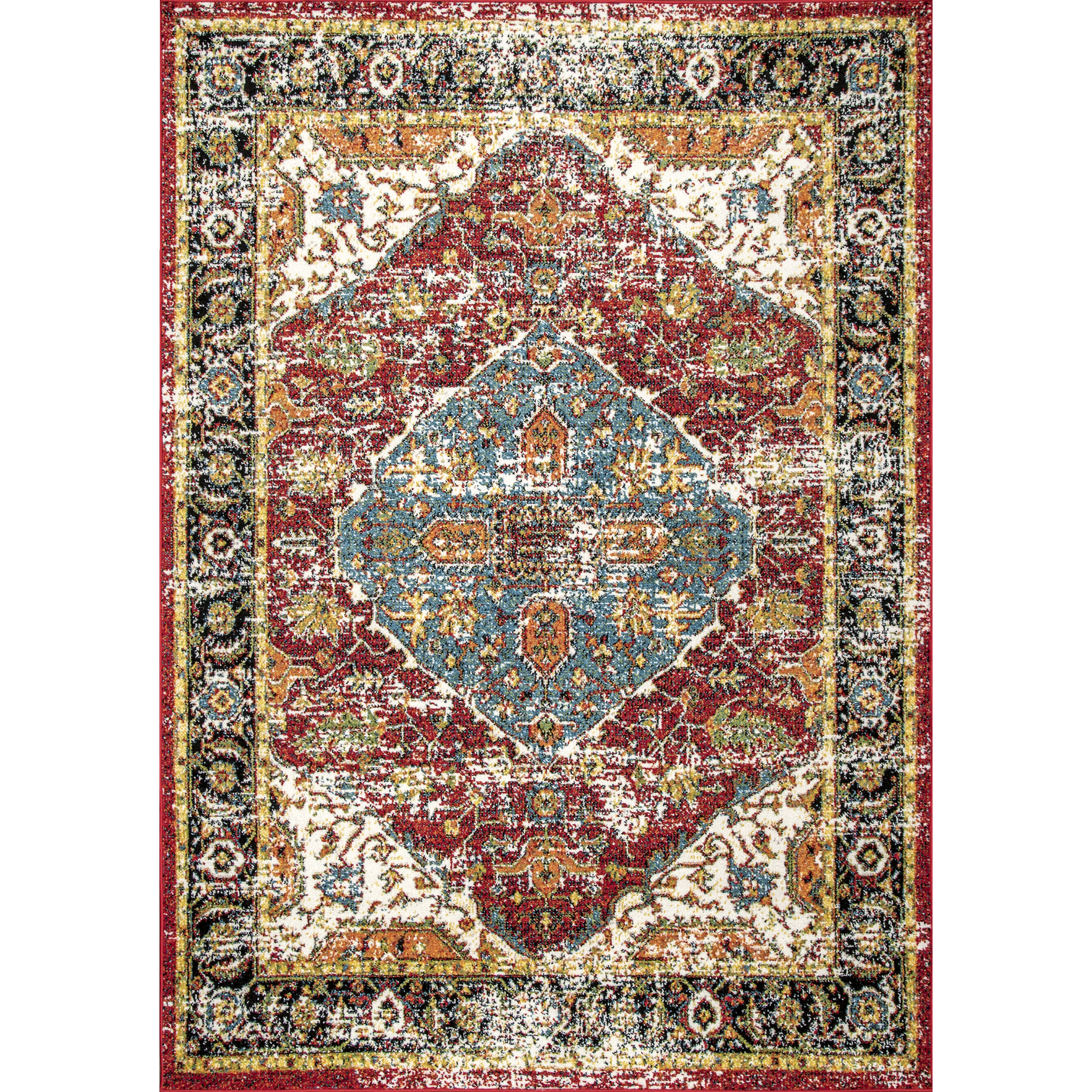Indoor/Outdoor Transitional Medallion Muriel Area Rug