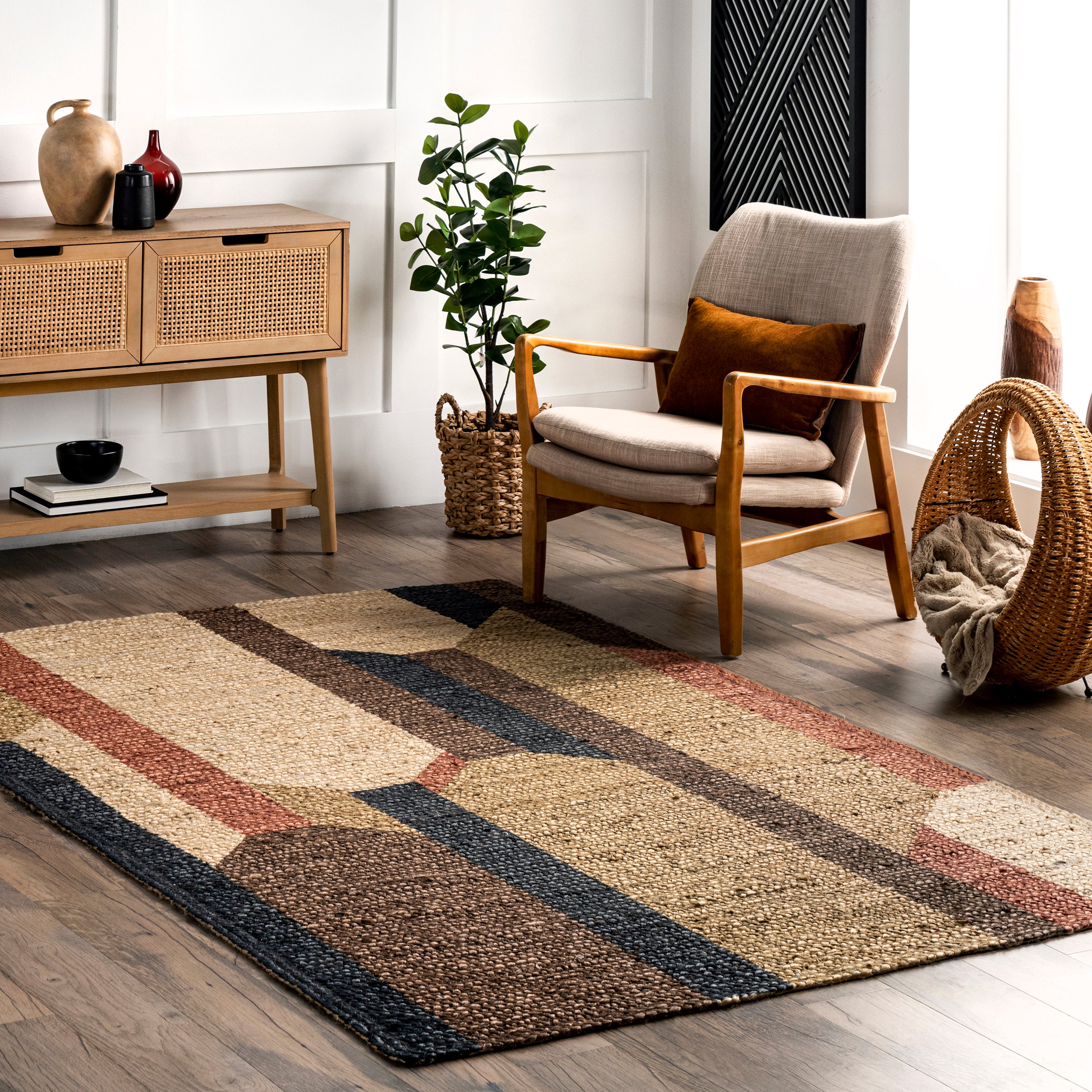 Holli Abstract Braided Jute Area Rug - Image 2