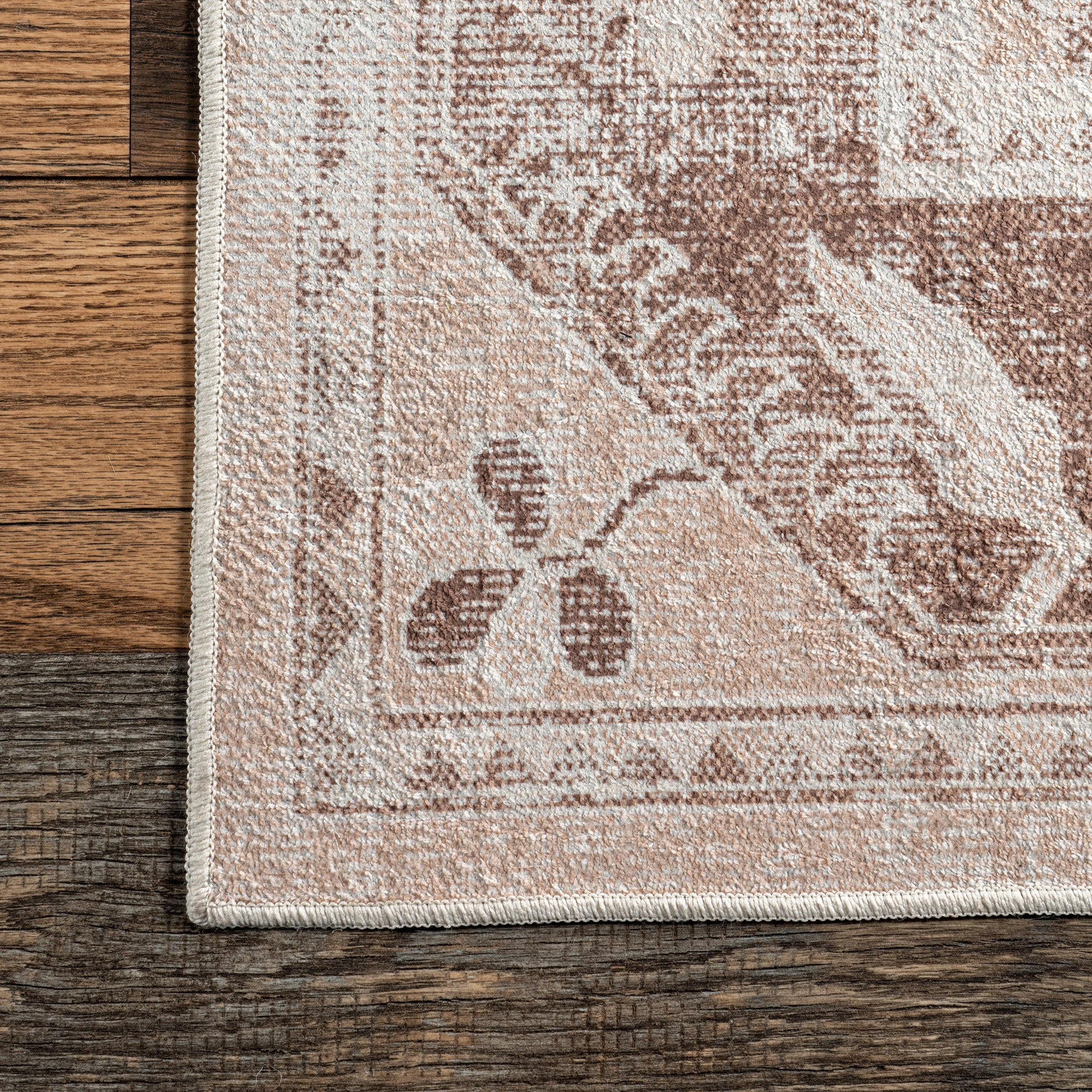 Ellamae Faded Medallion Machine Washable Area Rug - Image 5