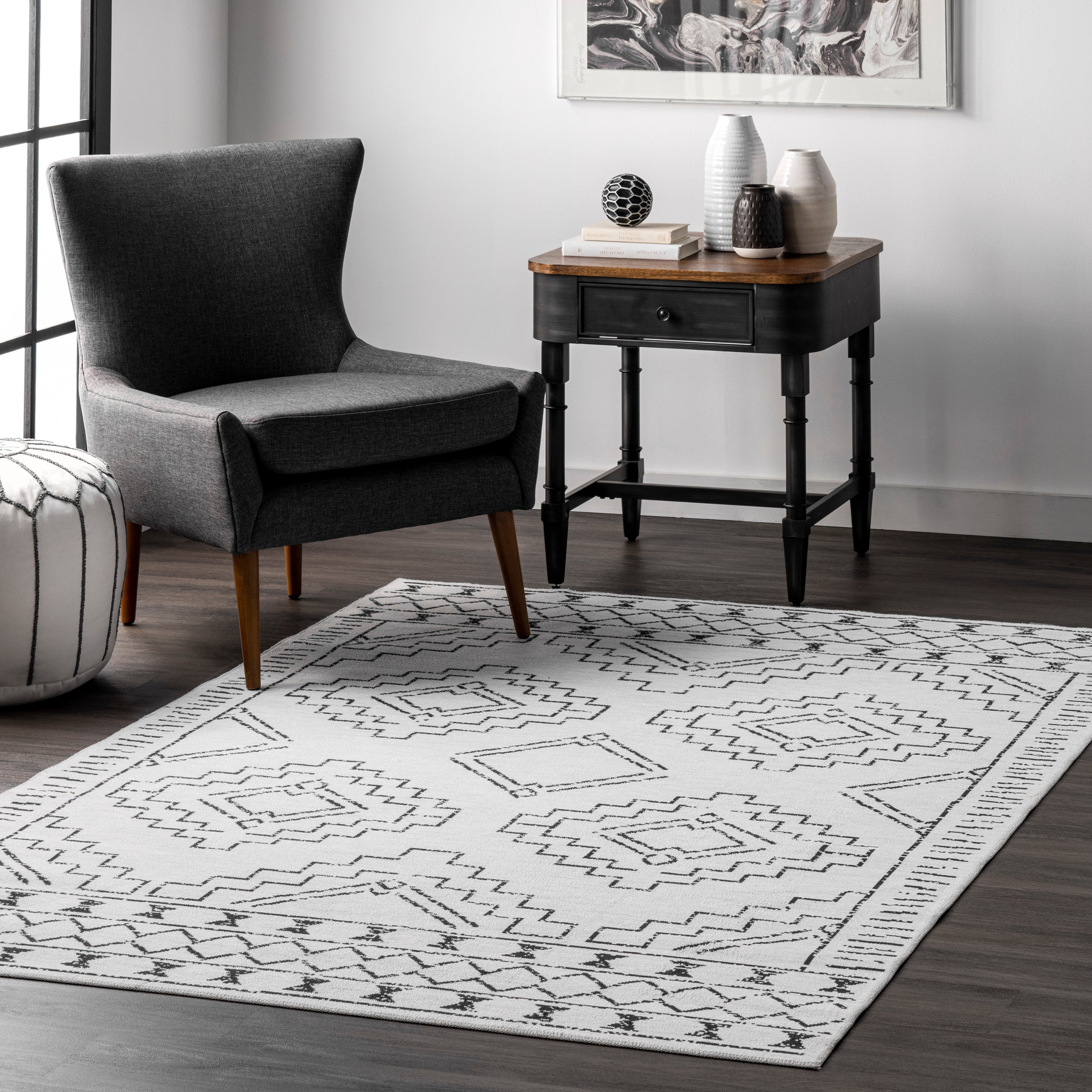 Noa Machine Washable Tribal Moroccan Area Rug - Image 2