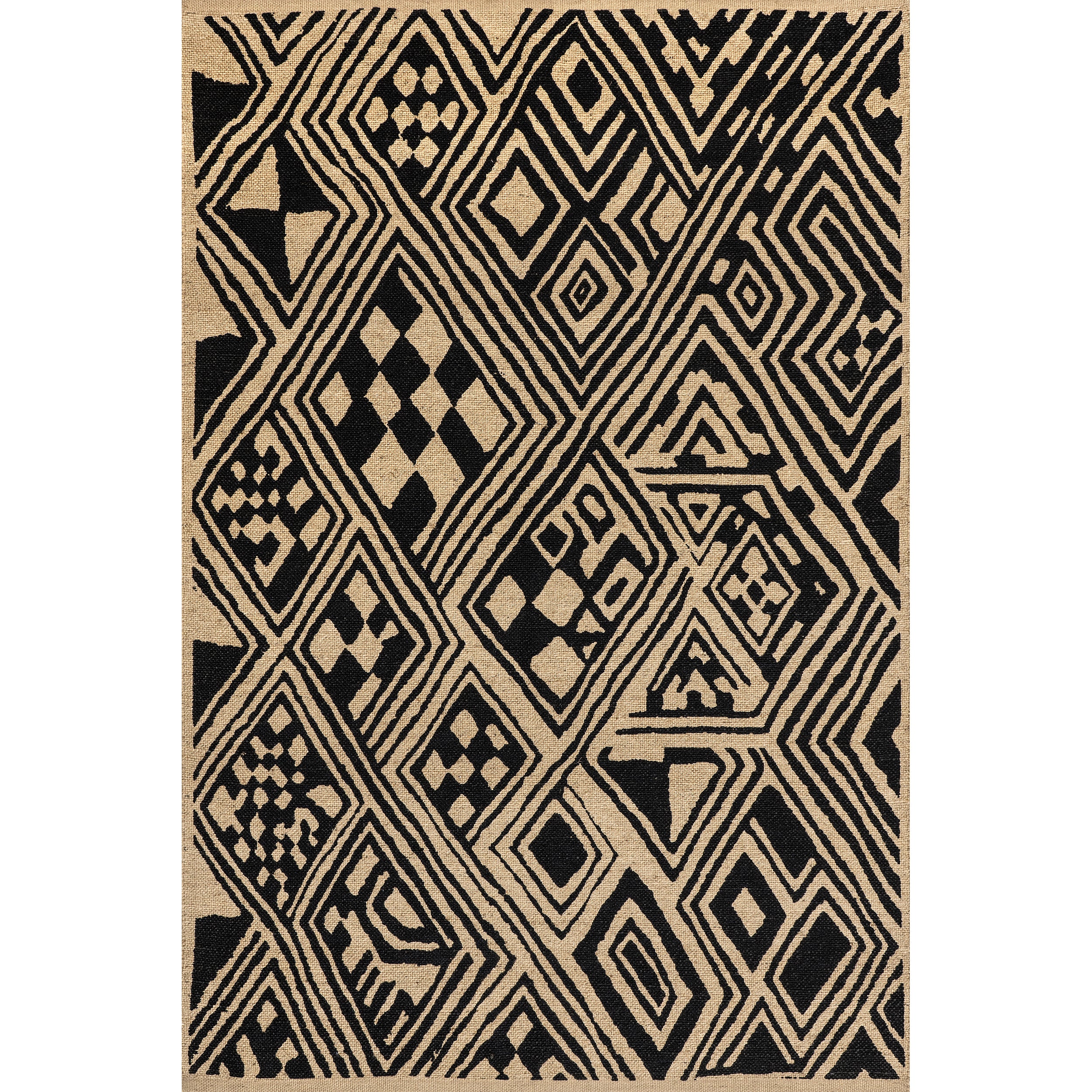 Merissa Tribal Lattice Jute Area Rug