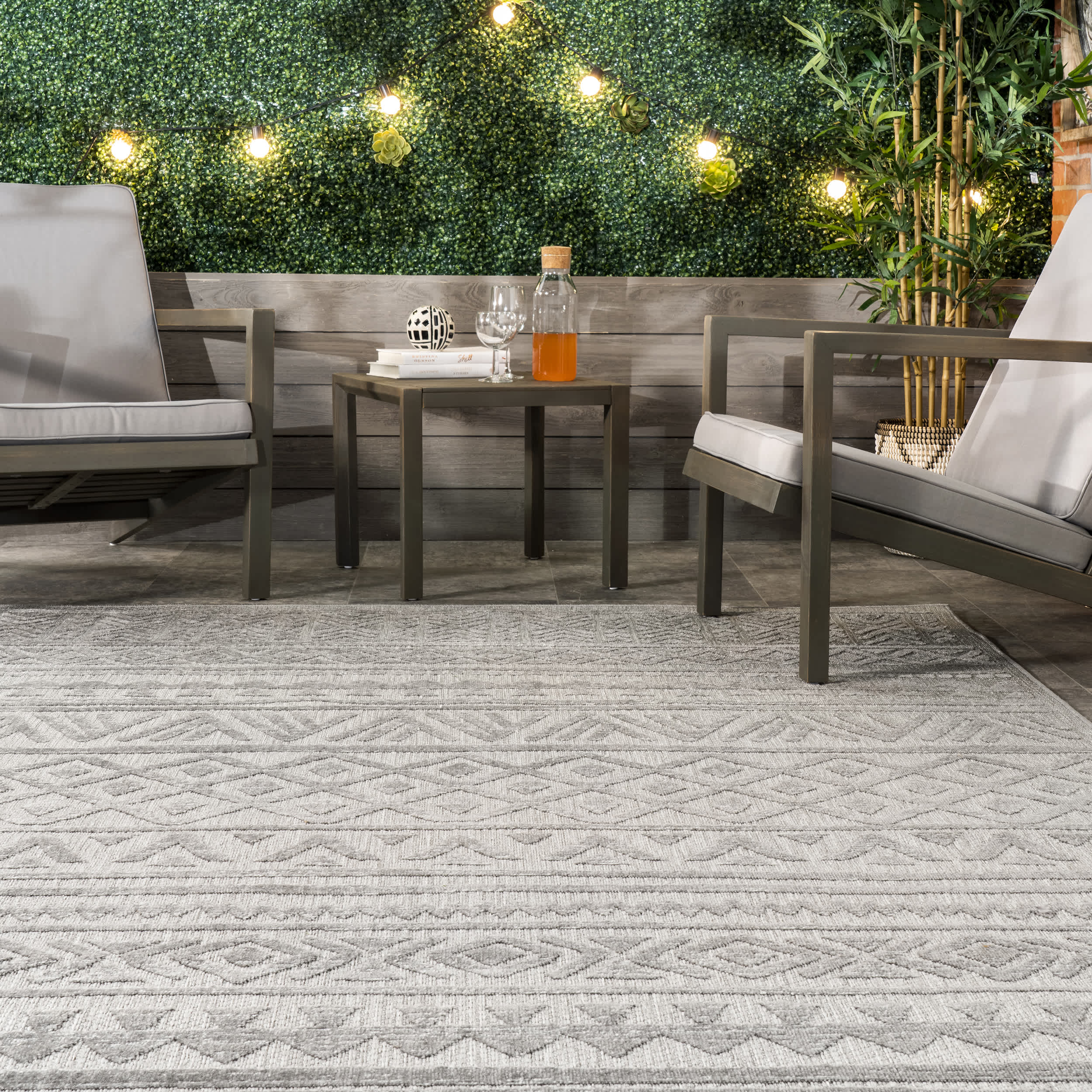 Mikala Raised Tribal Indoor/Outdoor Area Rug - Image 8