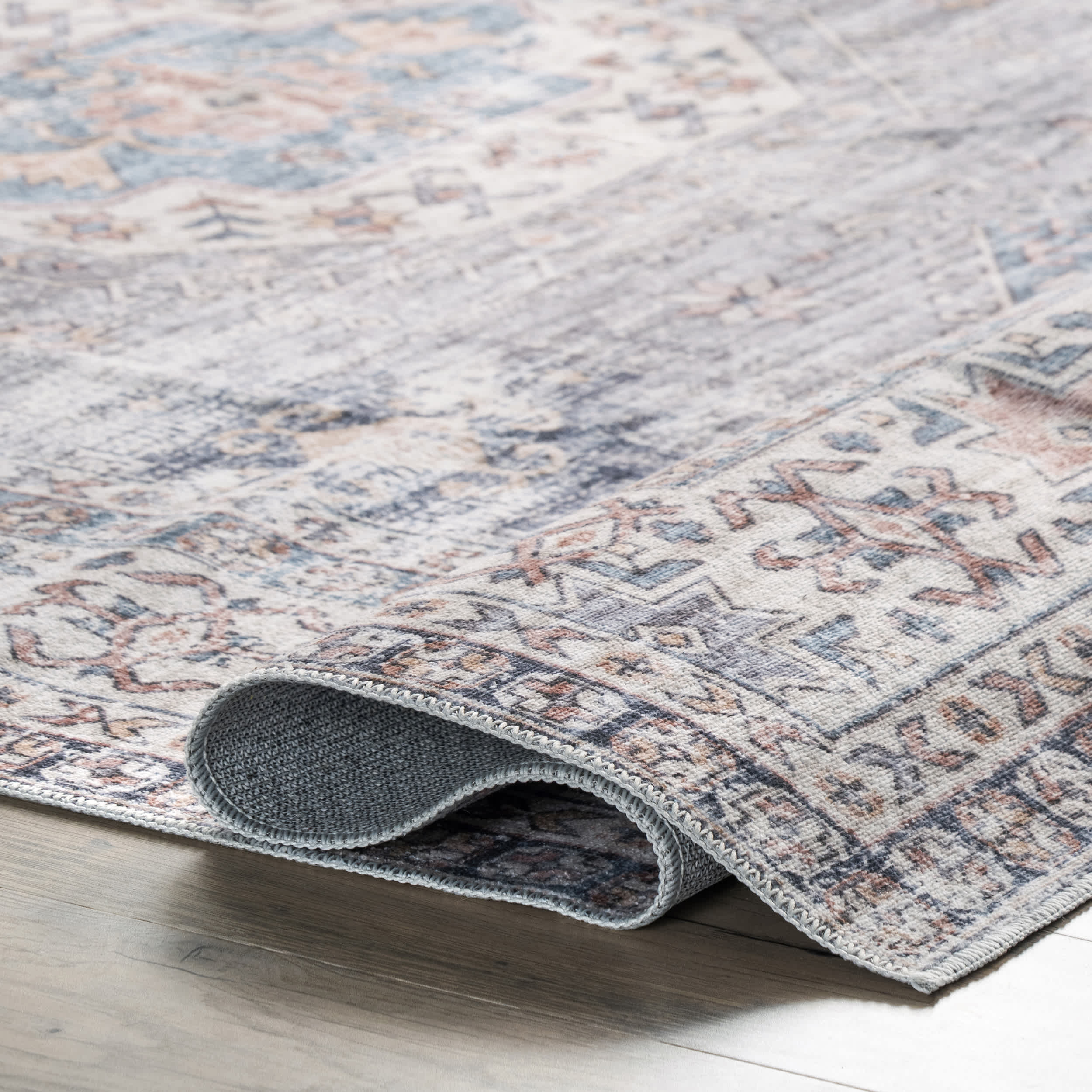 Drina Machine Washable Distressed Area Rug - Image 4