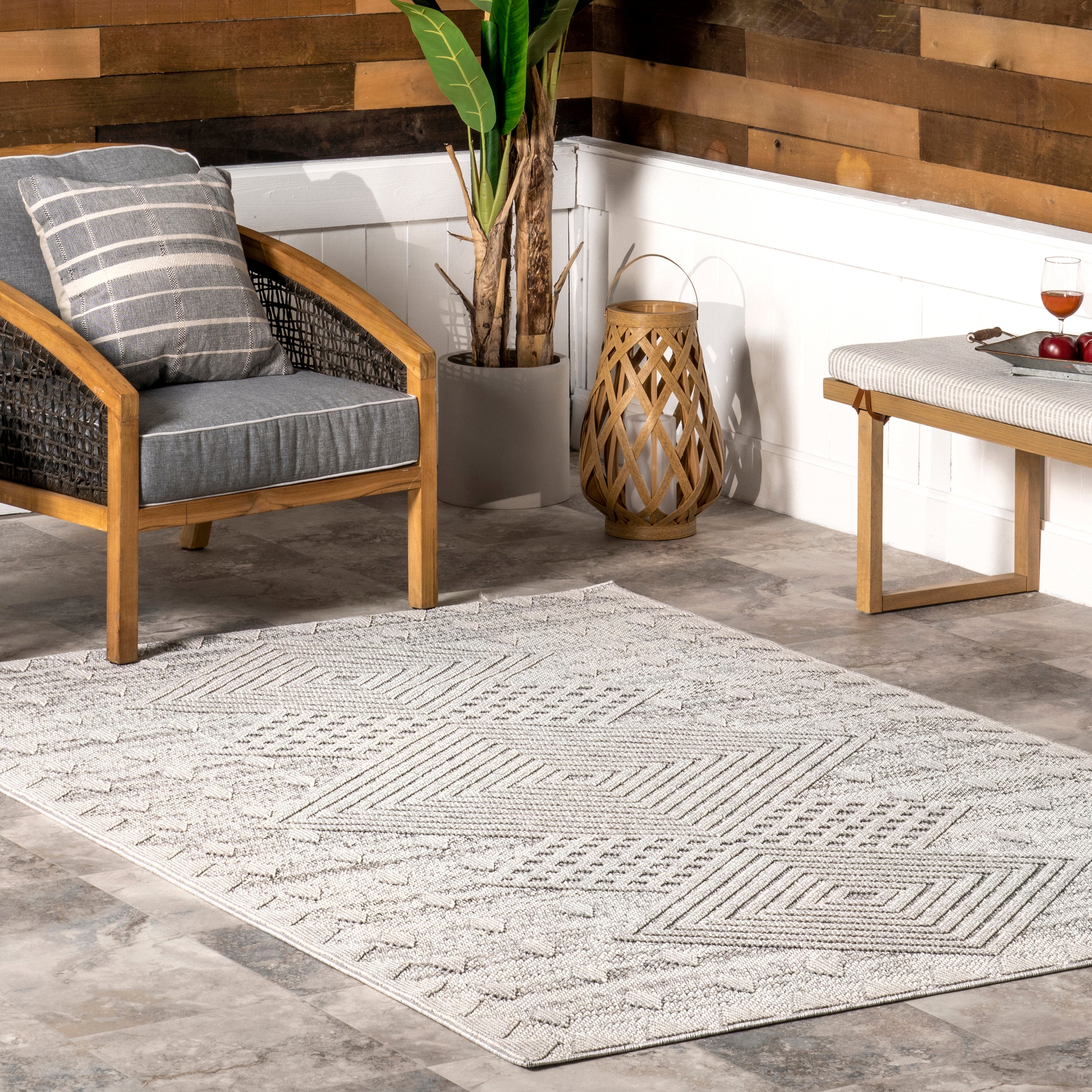 Mindi Bold Geometric Indoor/Outdoor Area Rug - Image 2