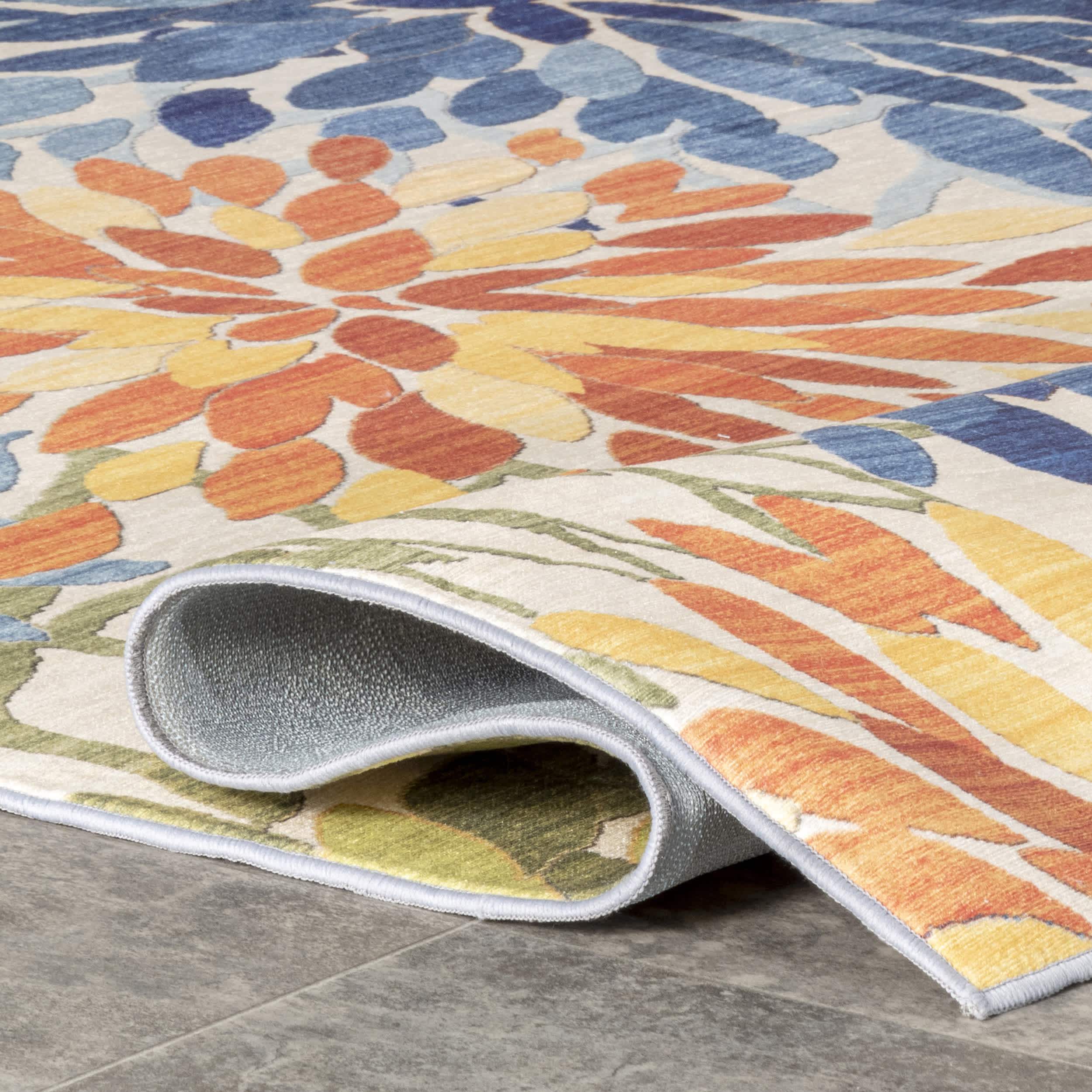 Rosana Floral Machine Washable Indoor/Outdoor Area Rug - Image 4