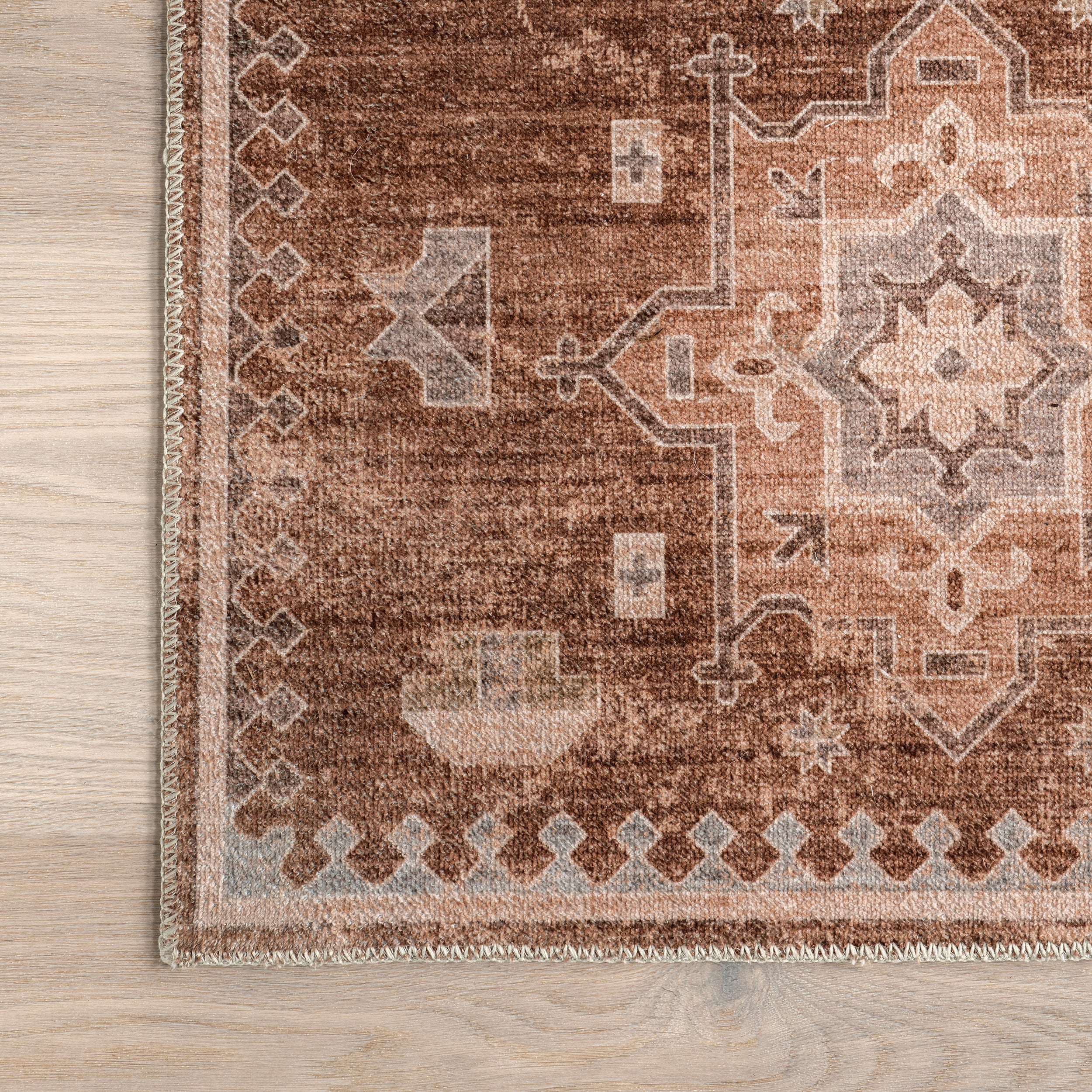 Avalon Multi Medallion Machine Washable Area Rug - Image 5