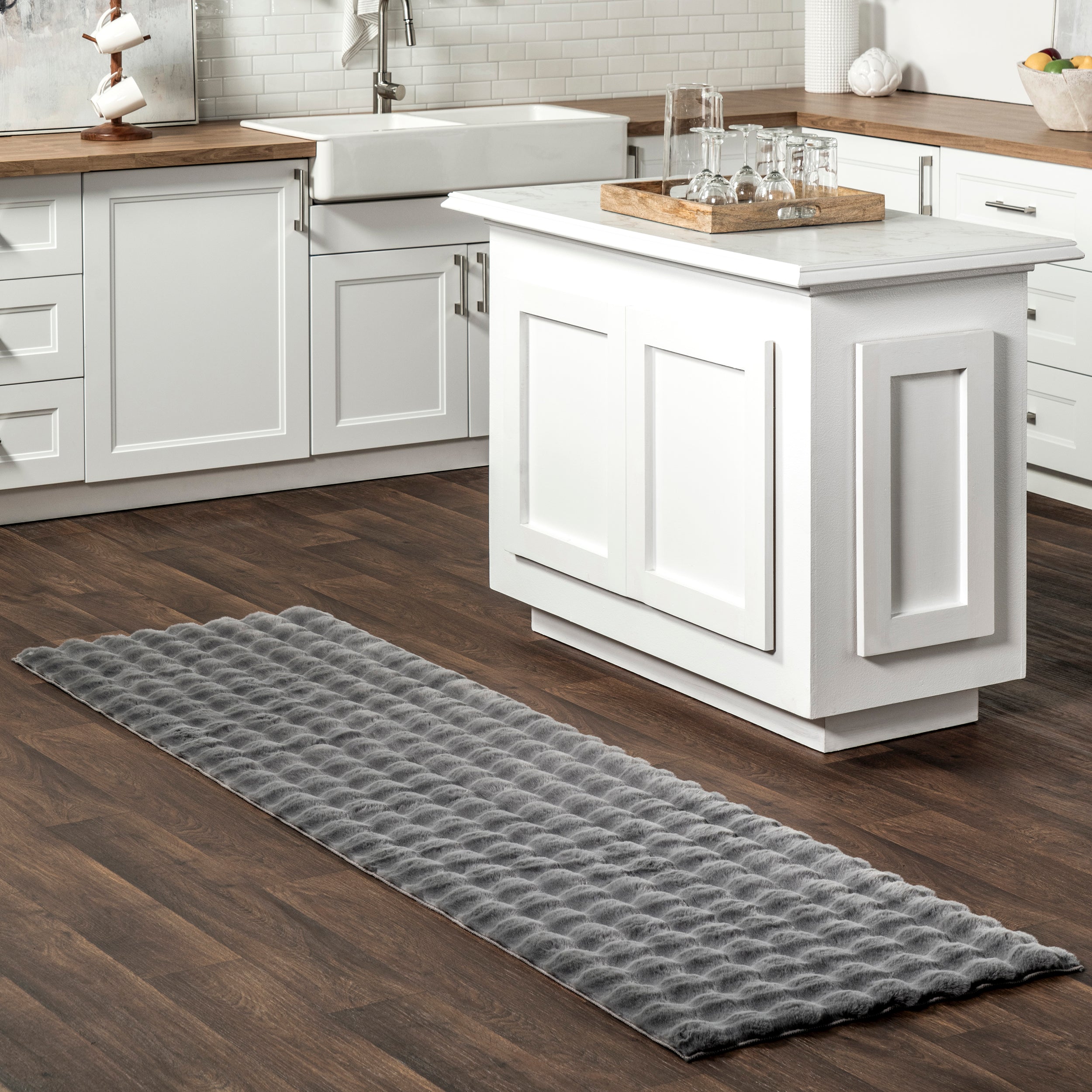 Jeni Solid Faux Rabbit Machine Washable Area Rug - Image 20