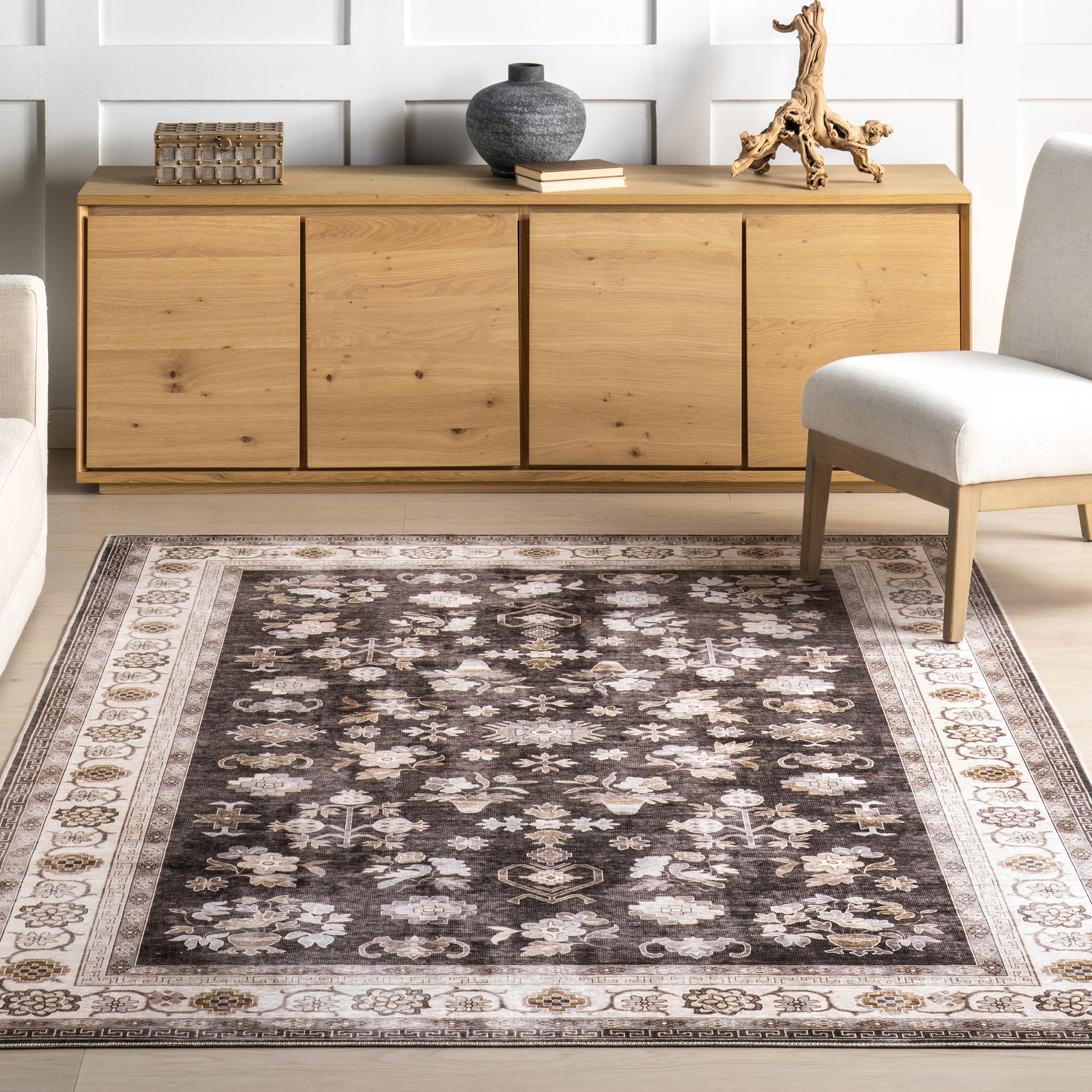 Verity SplashGuard Traditional Medallion Machine Washable Area Rug - Image 27