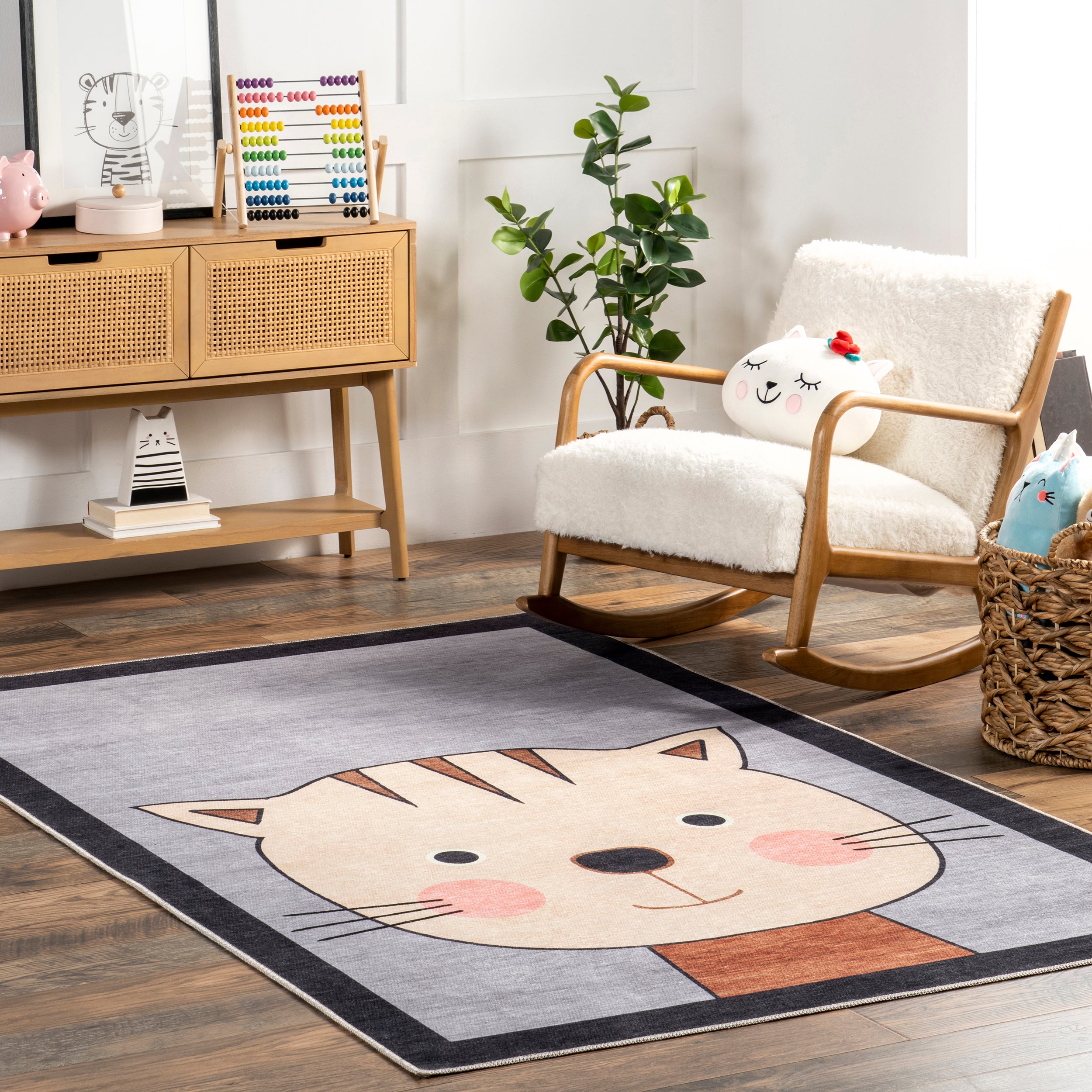 Samantha Kitten Kids Machine Washable Area Rug - Image 2