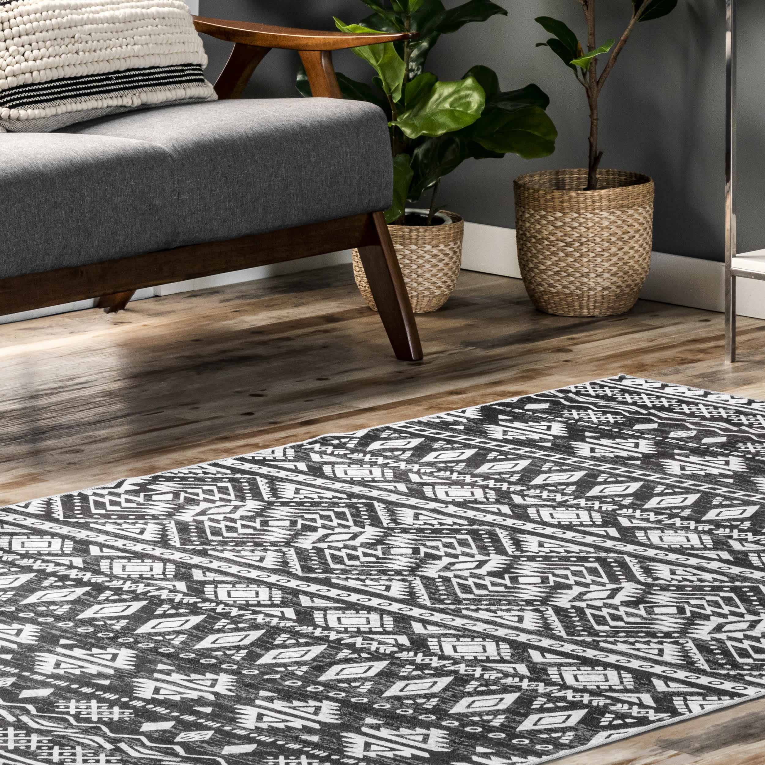 Shelby Washable Graphic Area Rug - Image 9