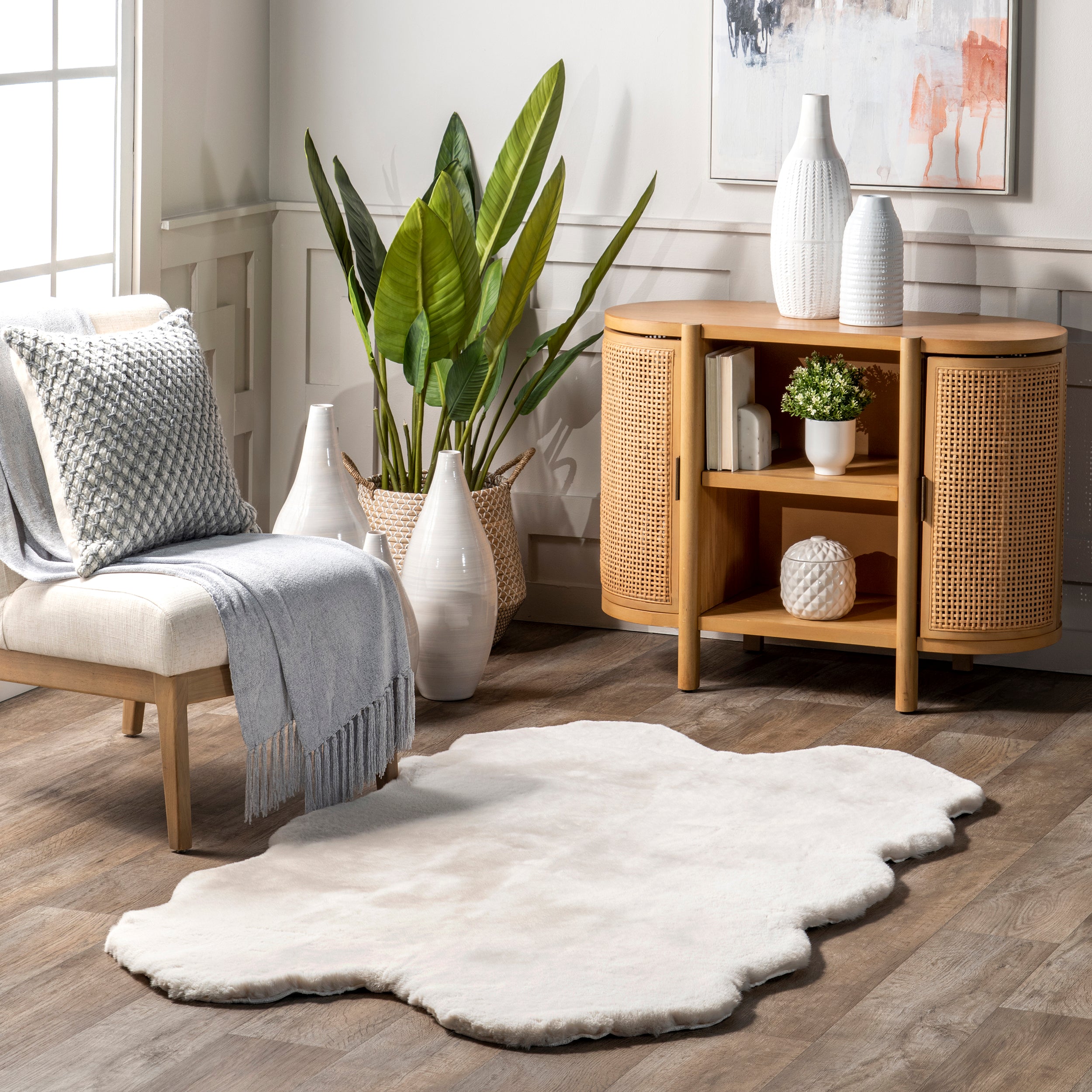 Corra Faux SheepSkin Machine Washable Area Rug - Image 2