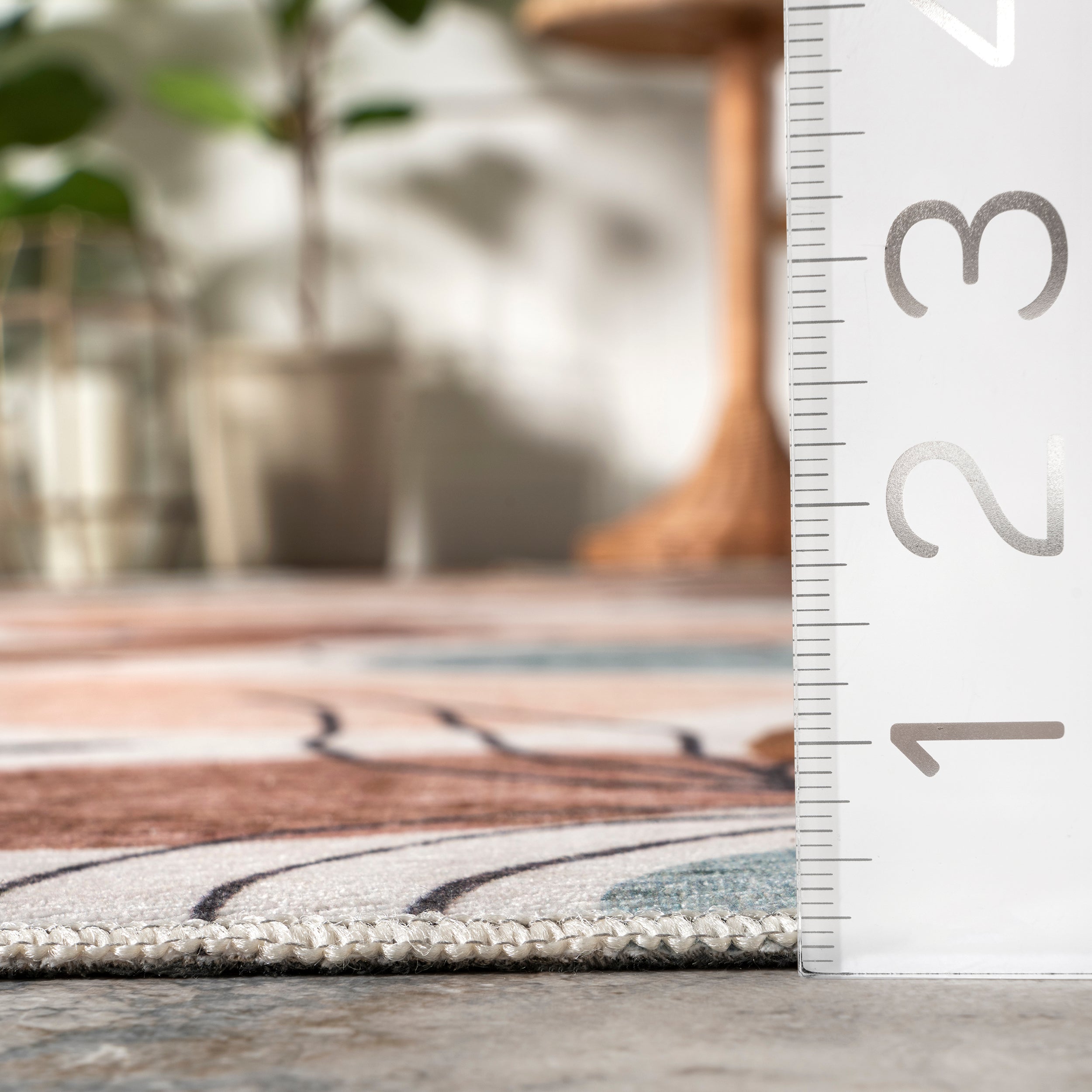 Deisy Abstract Floral Machine Washable Indoor/Outdoor Area Rug - Image 3
