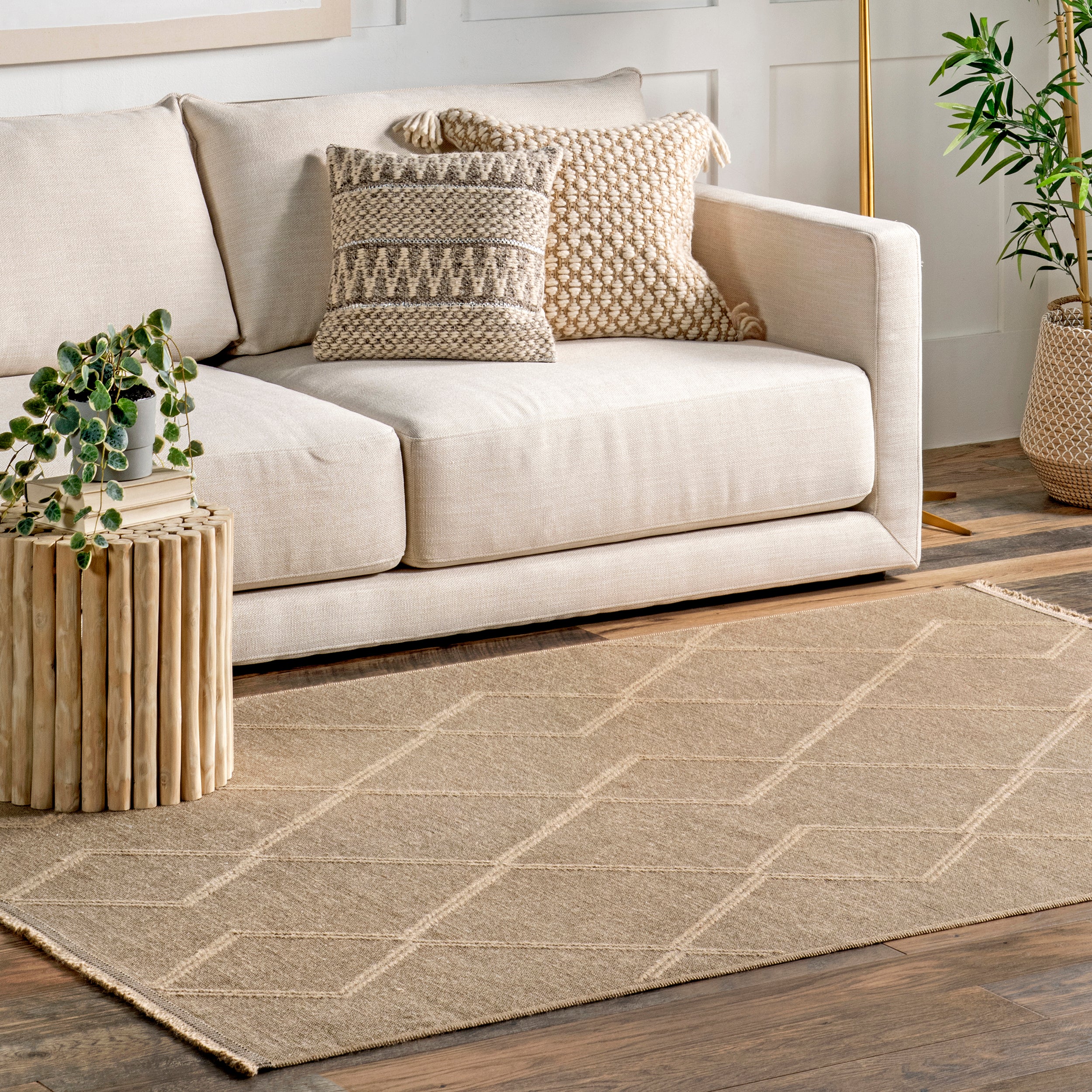 Diamond Trellis Jute Area Rug - Image 9