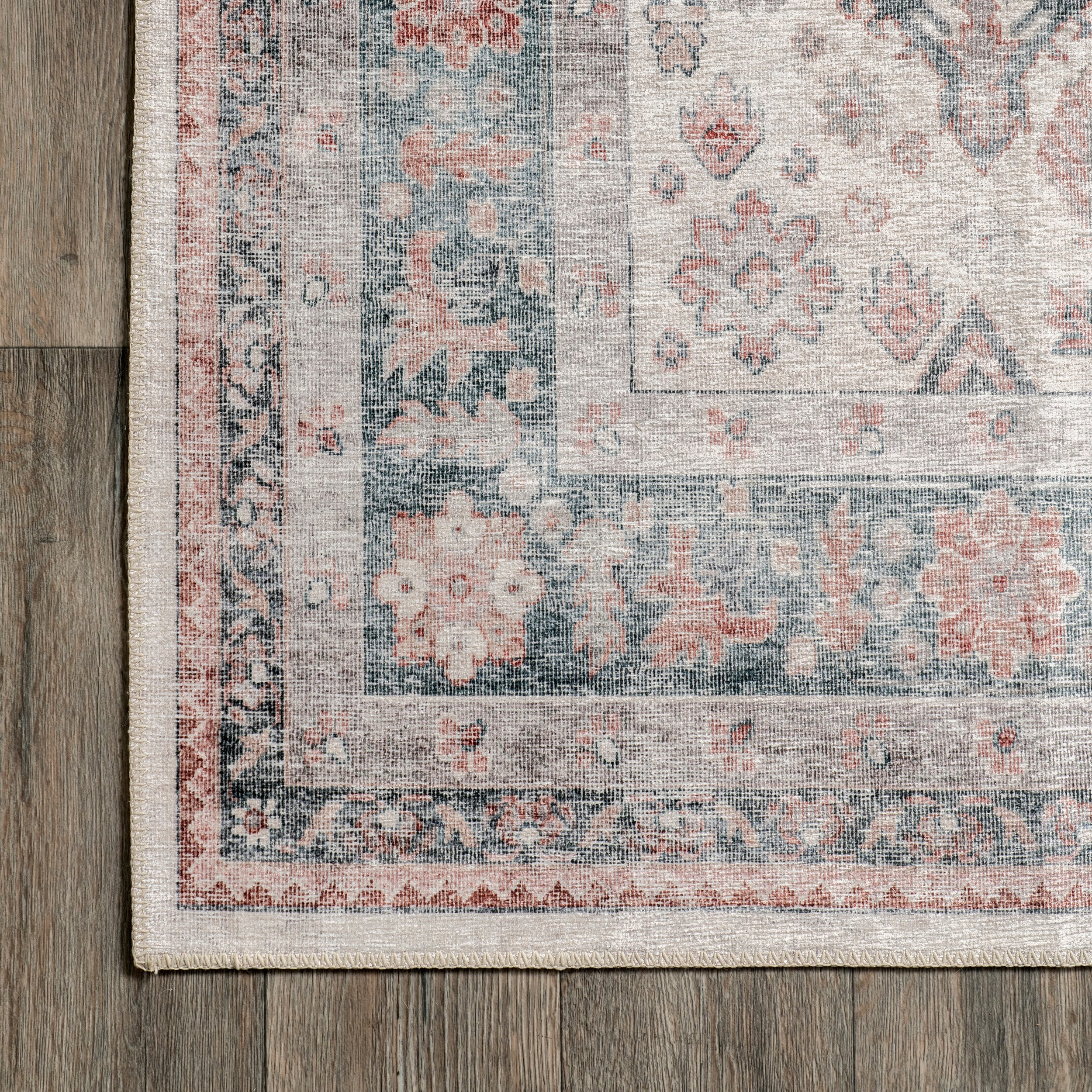 Bex Faded Stain-Resistant Machine Washable Area Rug - Image 5